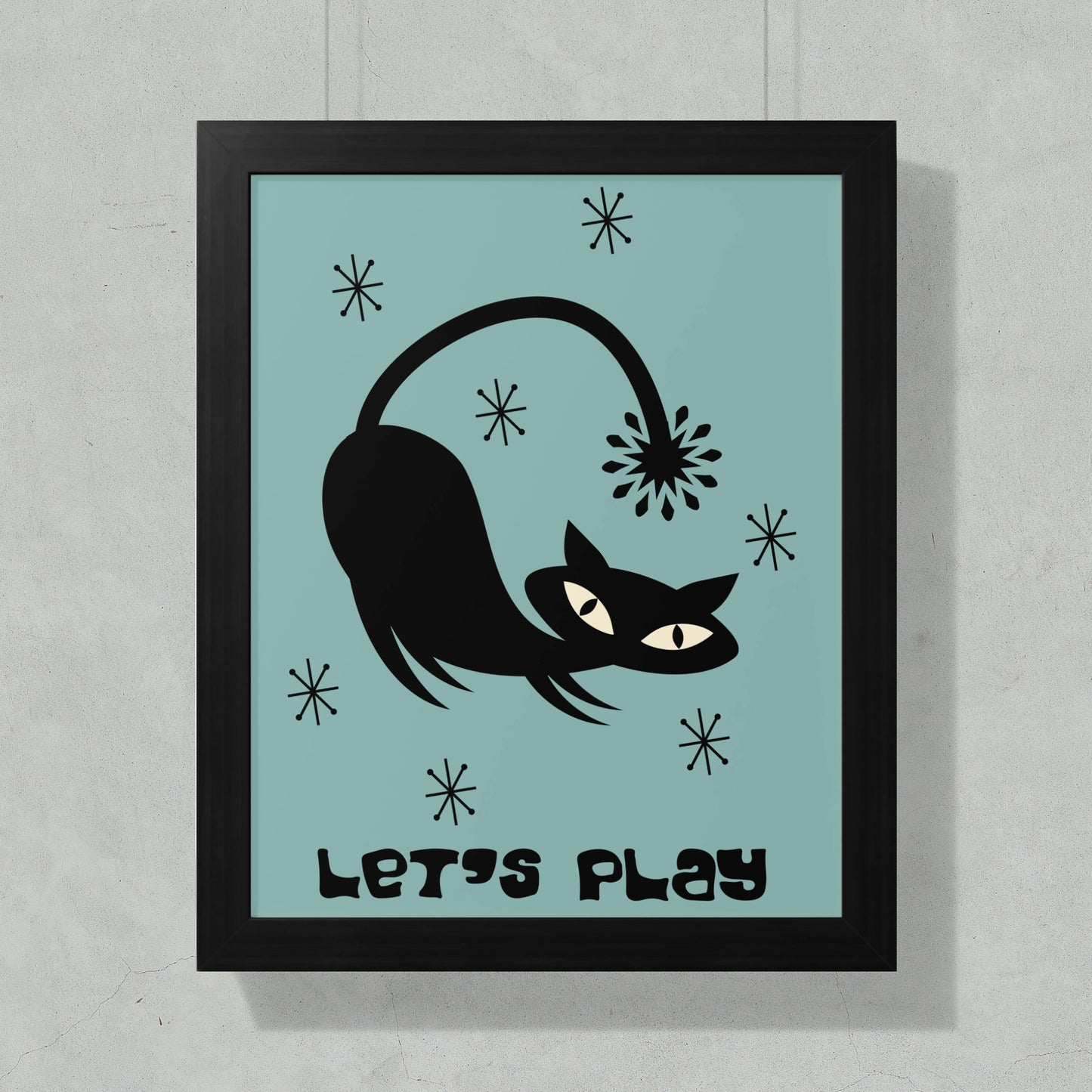 Let's Play Black Cat Art Print Wall Decor product type