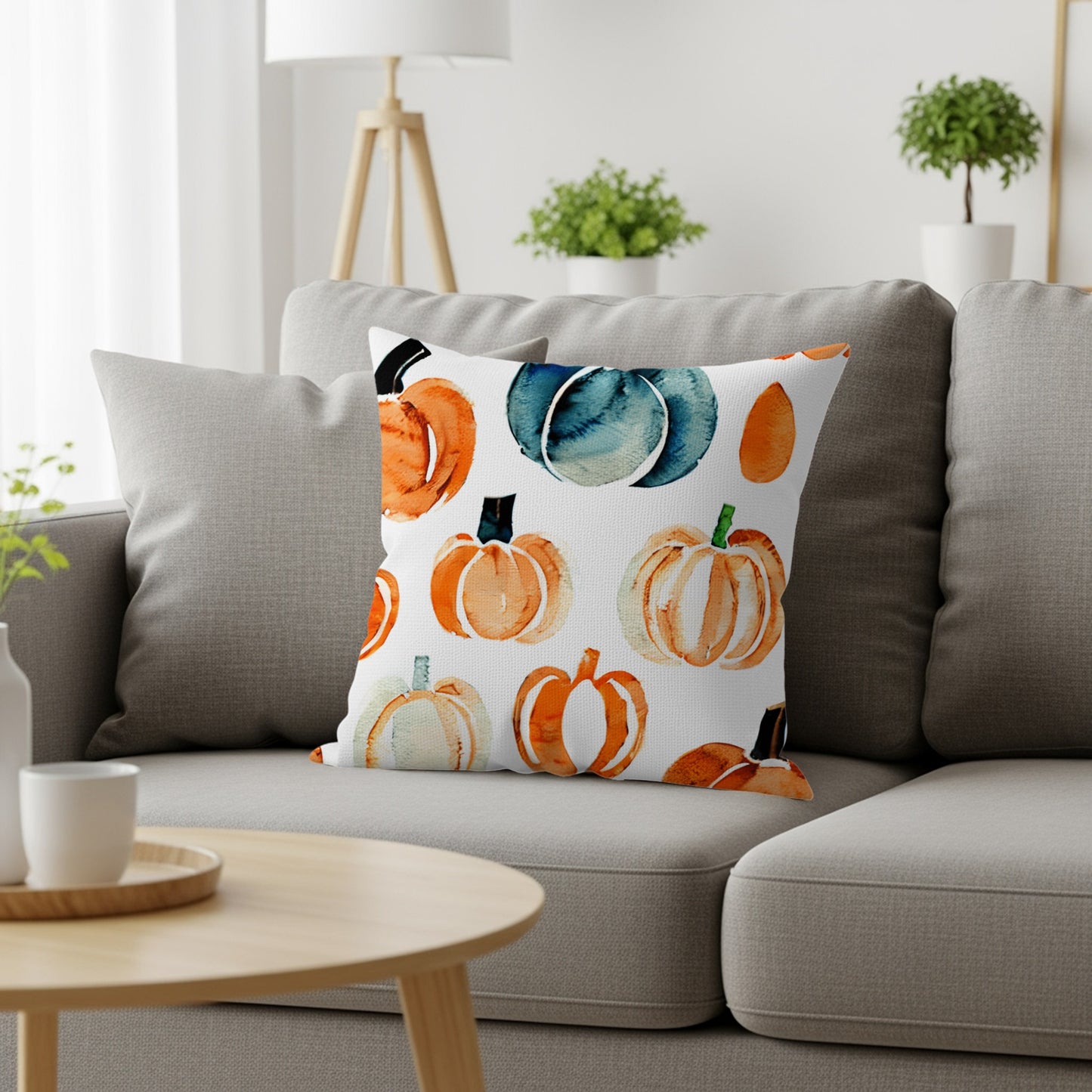 Watercolor Pumpkin Throw Pillow for Autumn Decor product type