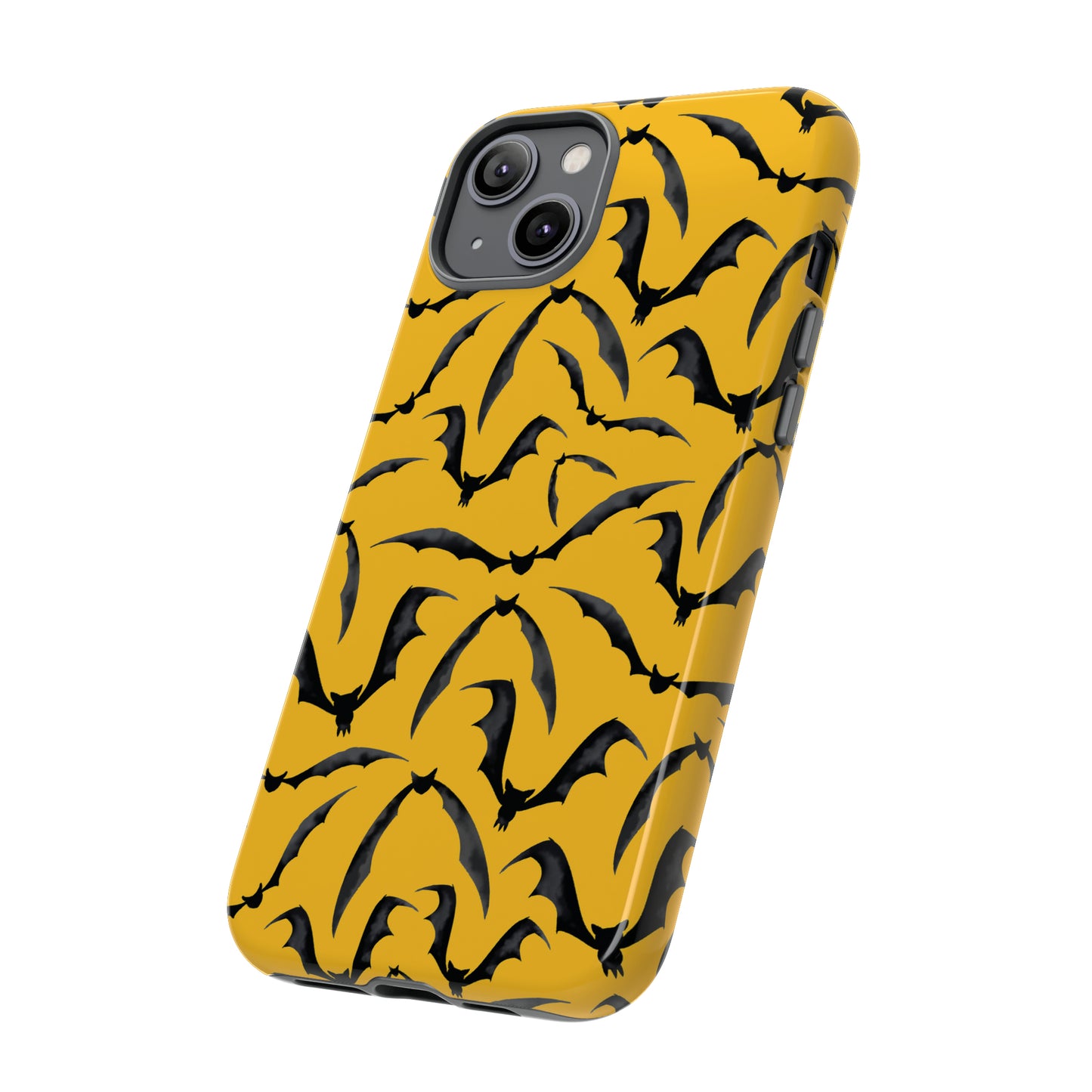 Bat Phone Case, iPhone 15 Case, Cute Glossy Halloween Goth Phone Case