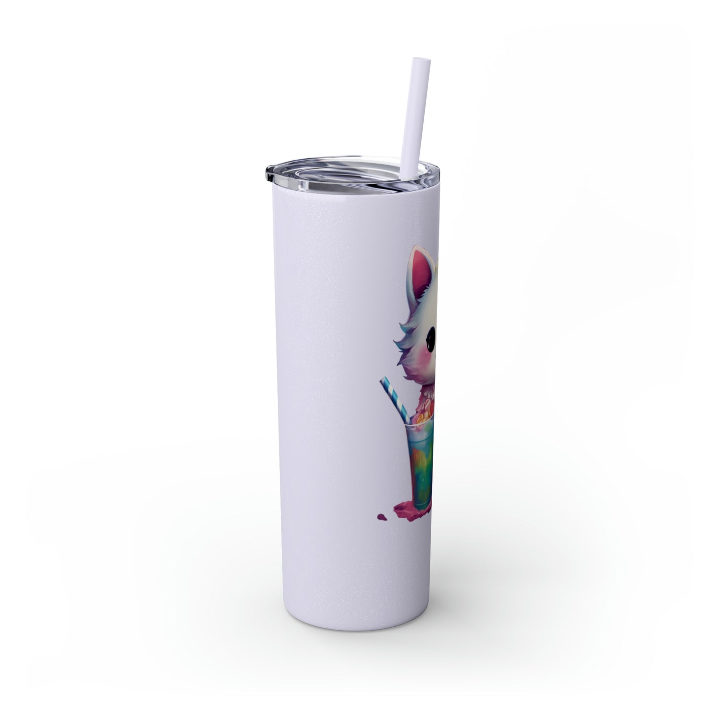 Kawaii Pastel Cat Skinny Tumbler with Straw, Maars Tumbler 20oz Sublimation