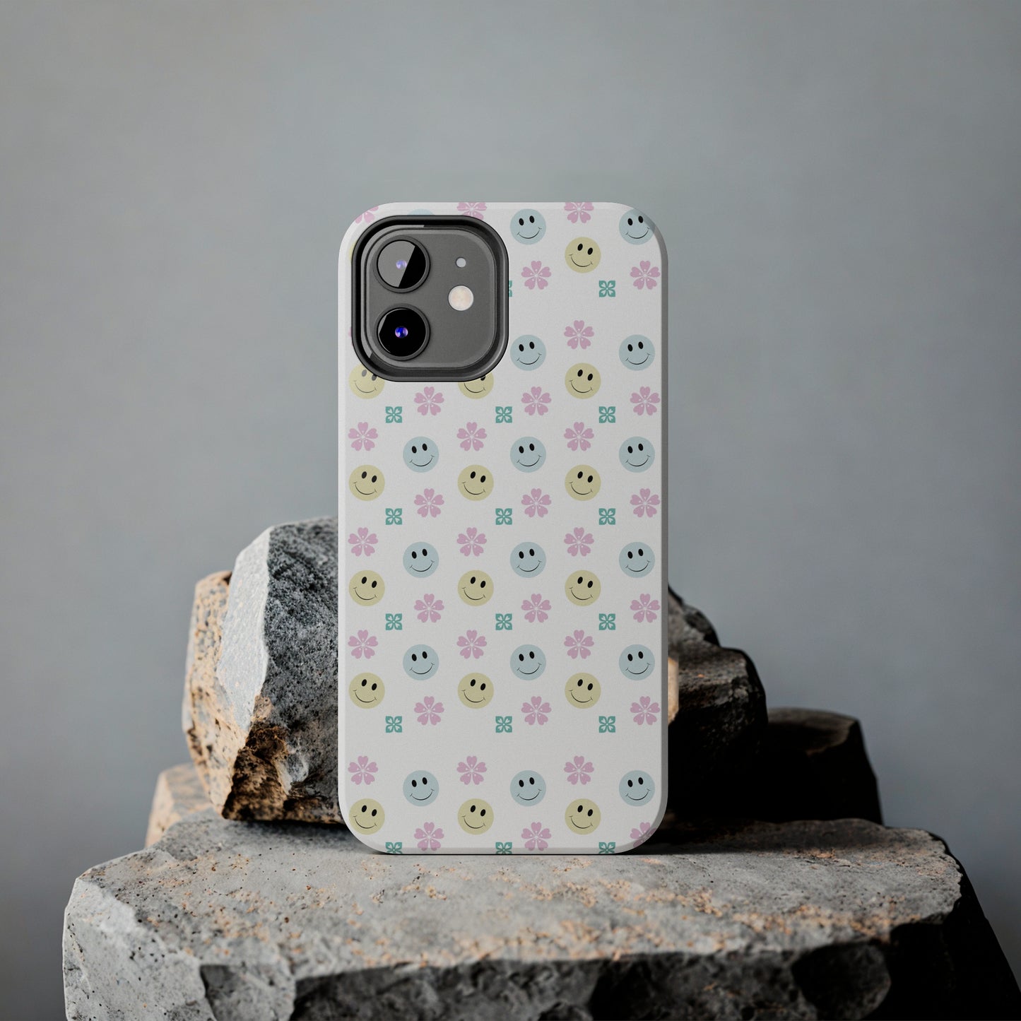 Smiley Face Retro Tough Phone Case, Cute Cool Trendy Biodegradable Phone Case