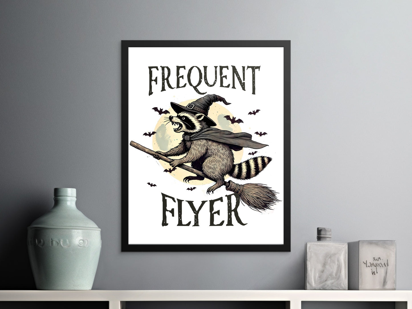 Frequent Flyer Raccoon Wizard Poster Wall Art product