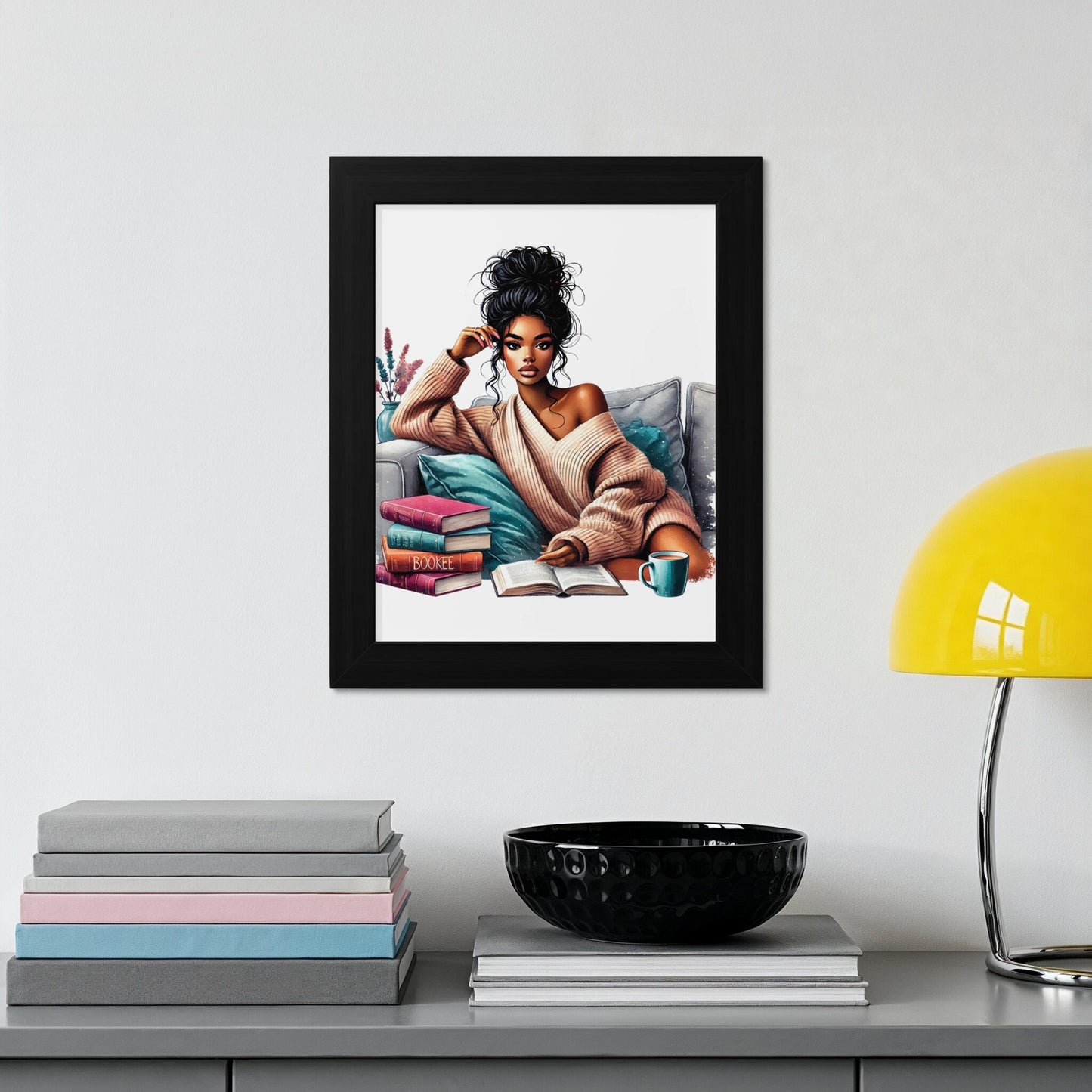 Cozy Reading Nook Wall Art Stylish Framed Artwork product