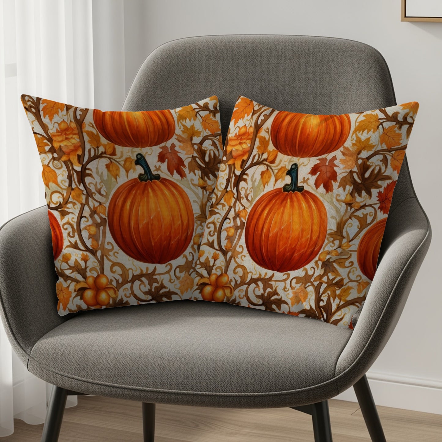 Decorative Pumpkin Pattern Fall Themed Pillow product