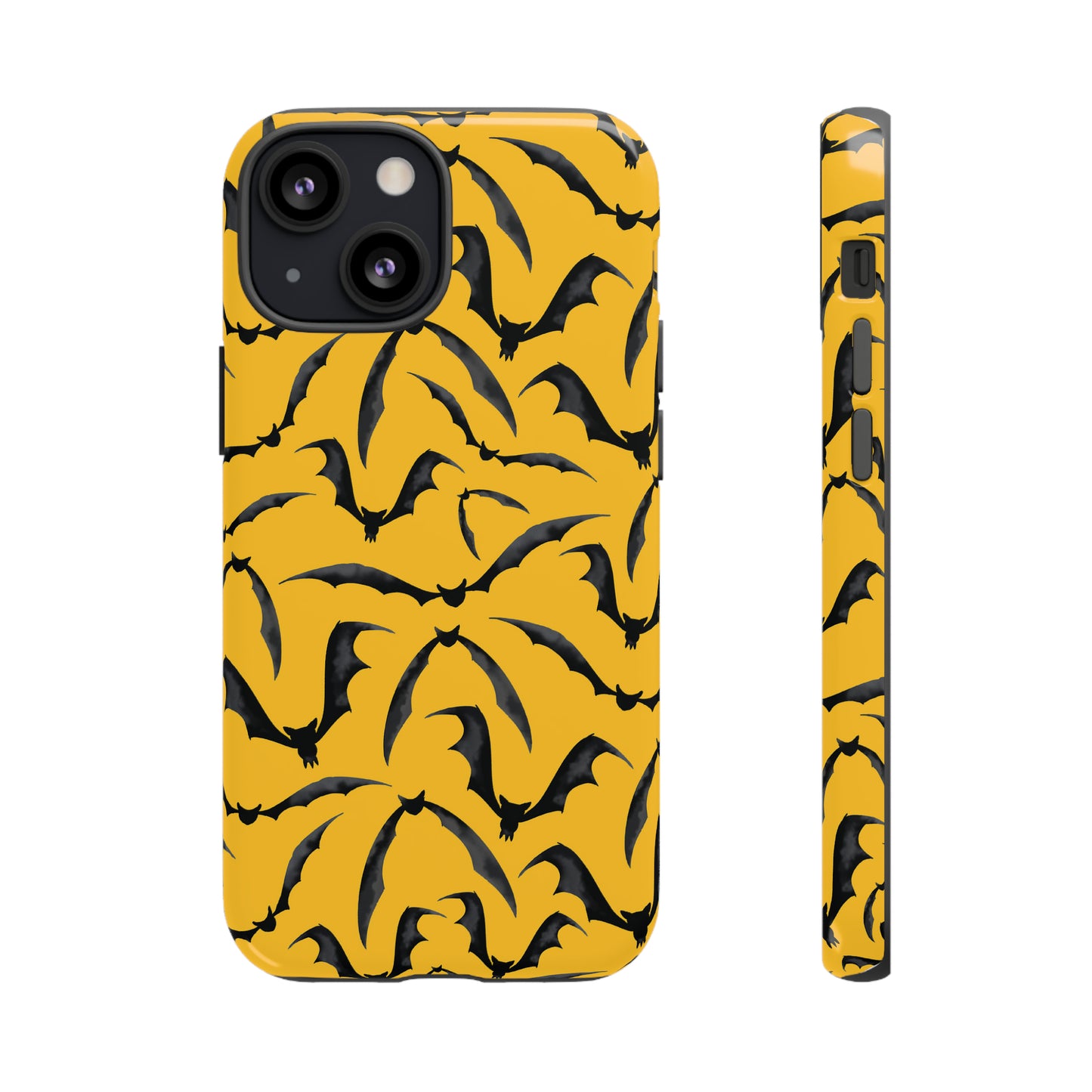 Bat Phone Case, iPhone 15 Case, Cute Glossy Halloween Goth Phone Case