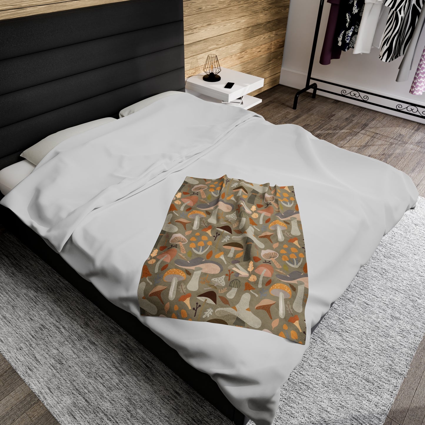 Mushroom Velveteen Plush Blanket, Warm Blanket for Winter, Throw Blanket