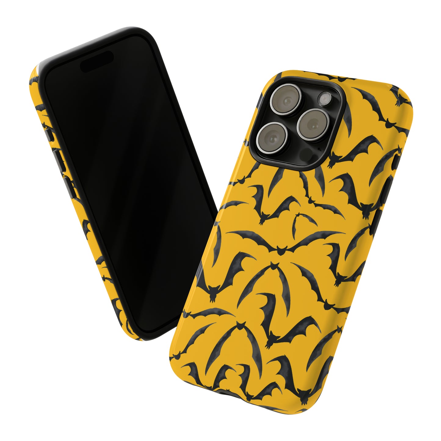 Bat Phone Case, iPhone 15 Case, Cute Glossy Halloween Goth Phone Case