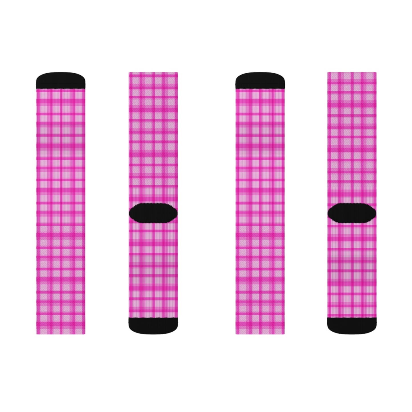 Pink Checkered Novelty Socks Valentine's Day Socks, Cute Sublimation Socks