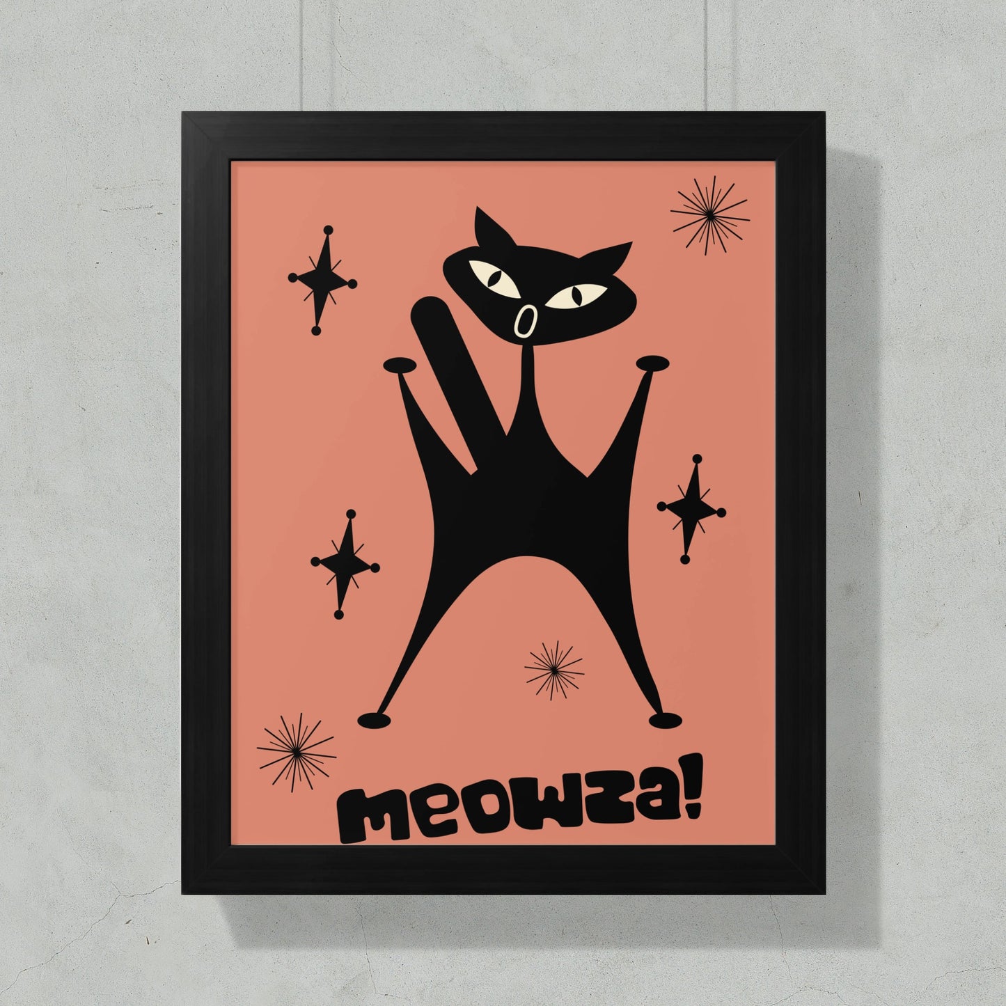 Vintage Inspired Meowza Illustrated Art Print product