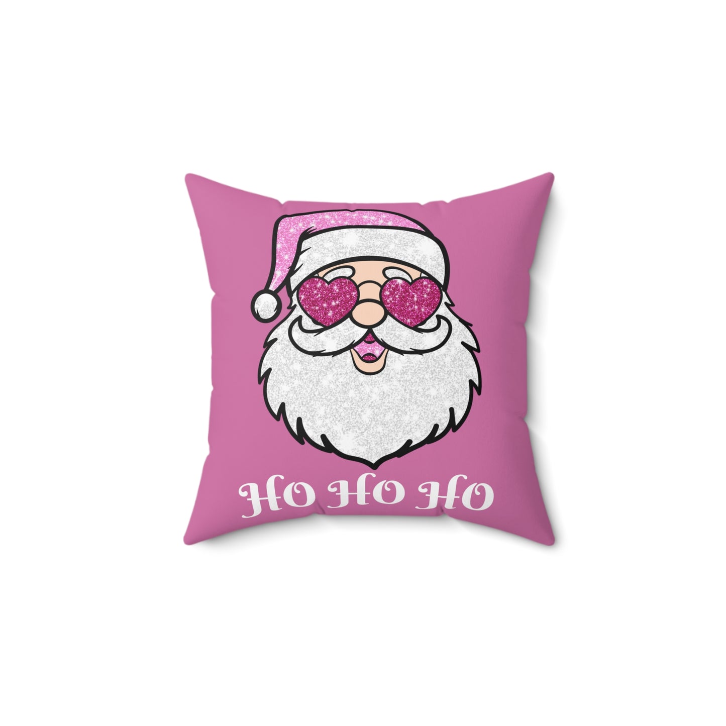Pink Santa Throw Pillow Cover, Cute Santa Pillow, Christmas Pillow Cover, Holiday