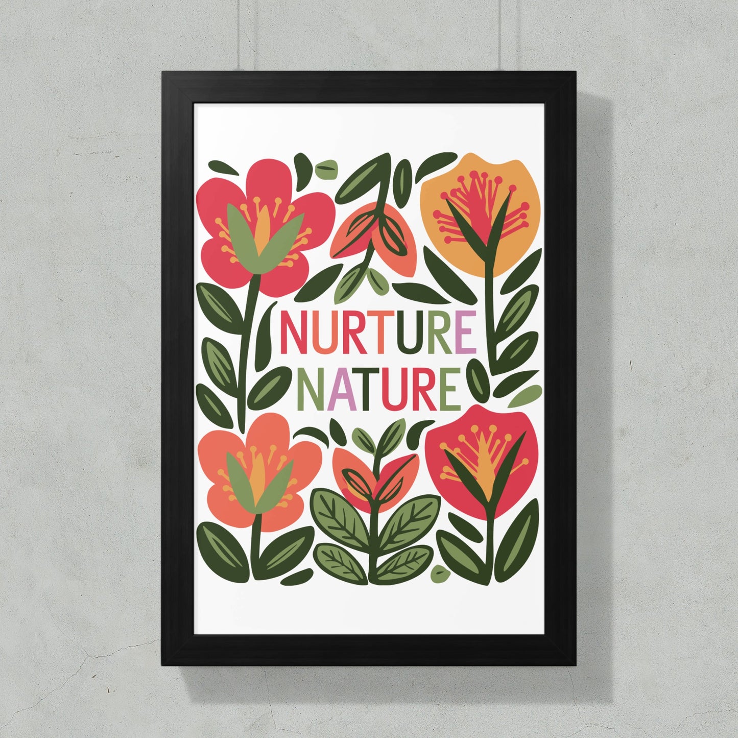 Vibrant Botanical Nurture Nature Framed Art Print product type