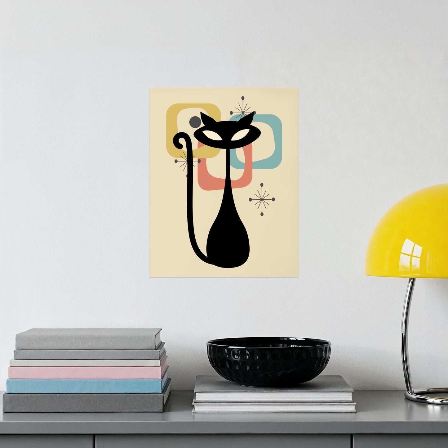 Retro Abstract Cat Design Wall Art product