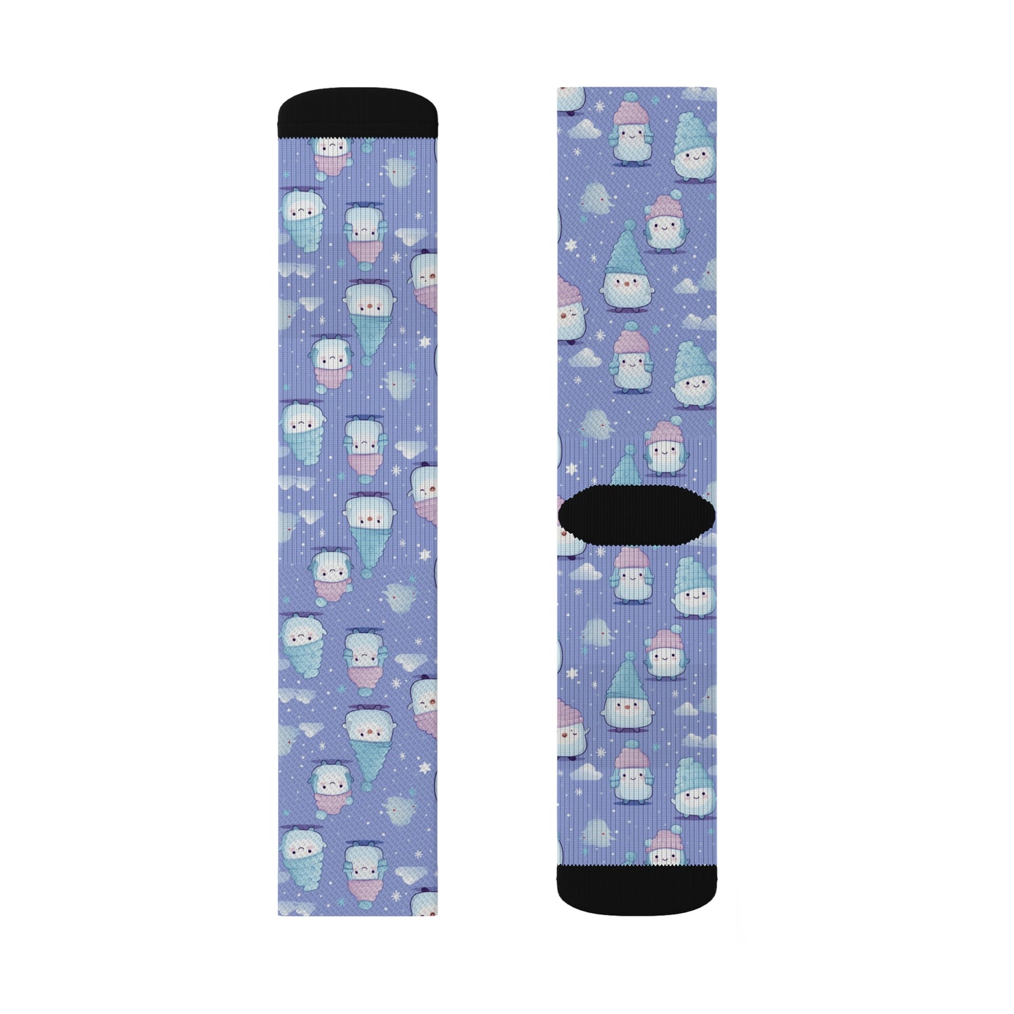 Kawaii Casual Socks, Blue Novelty Socks, Cool Cute Warm Socks, Fun Cozy