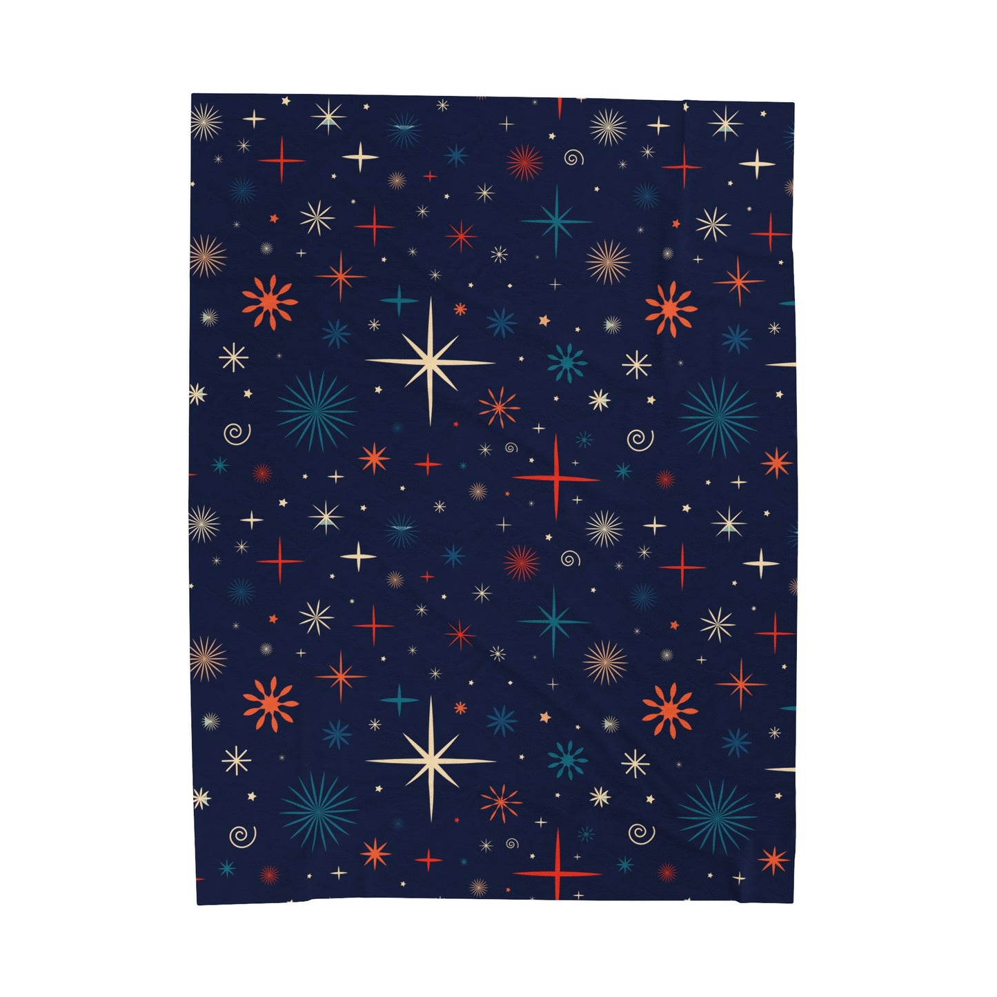 Velveteen Blanket - Retro Christmas Plush Bedroom Decor-Blue Bedding