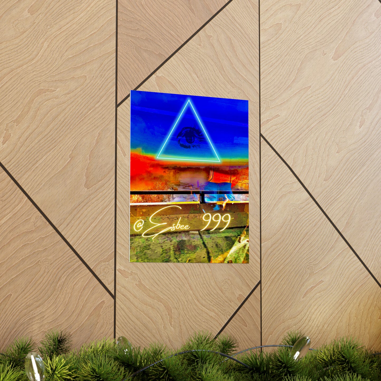 Colorful Abstract Poster Print Mystical Mixed Media Surreal Wall Art Home Decor