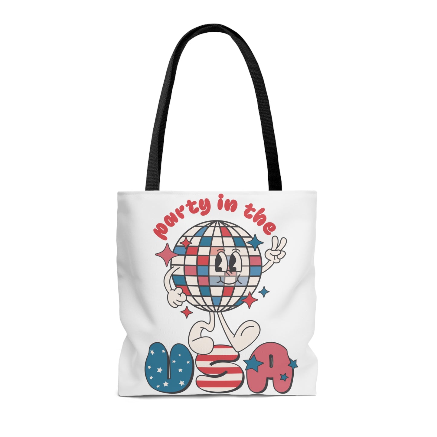 Funny 4th of July Tote Bag, Retro Party in the USA Cute Beach Summer Tote