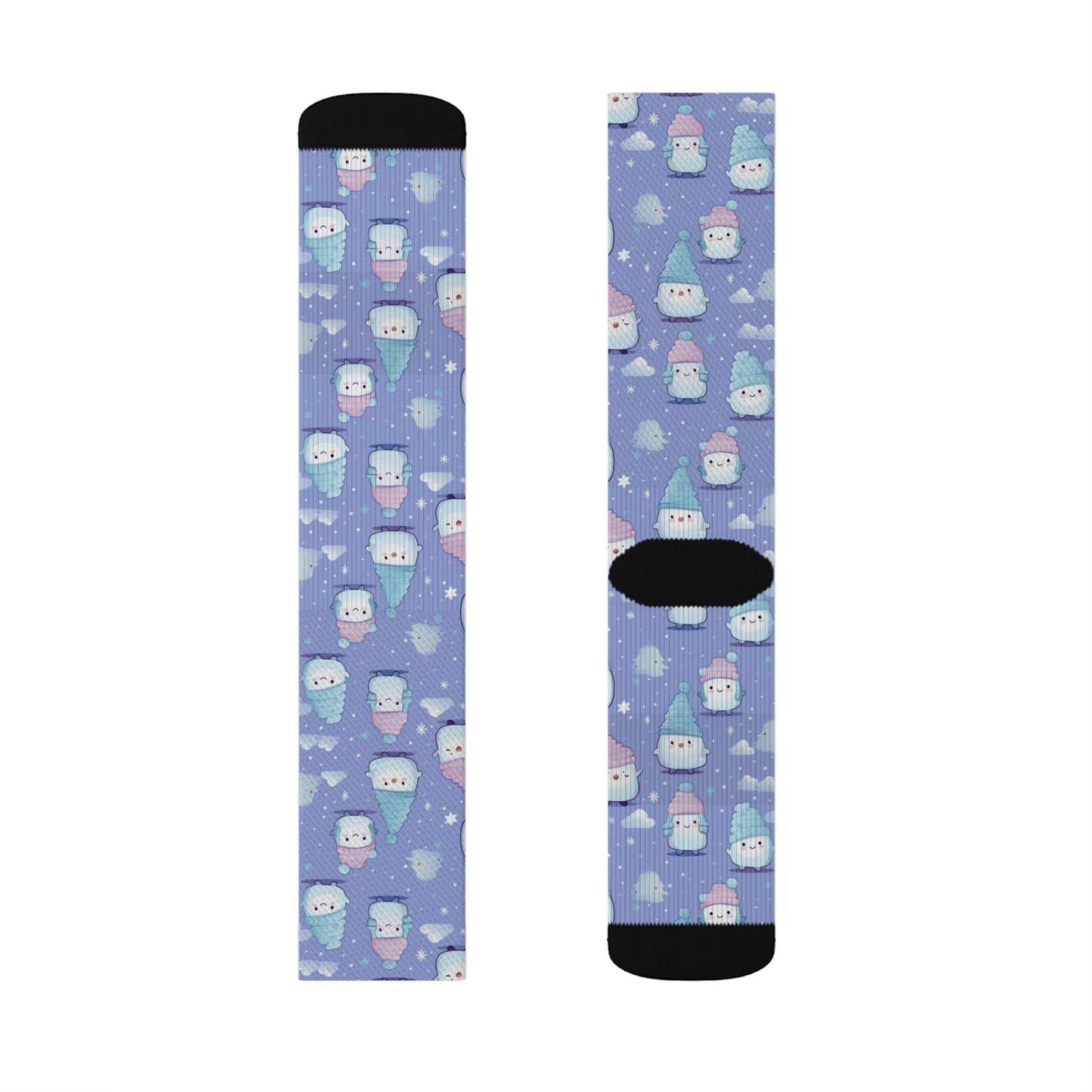 Kawaii Casual Socks, Blue Novelty Socks, Cool Cute Warm Socks, Fun Cozy