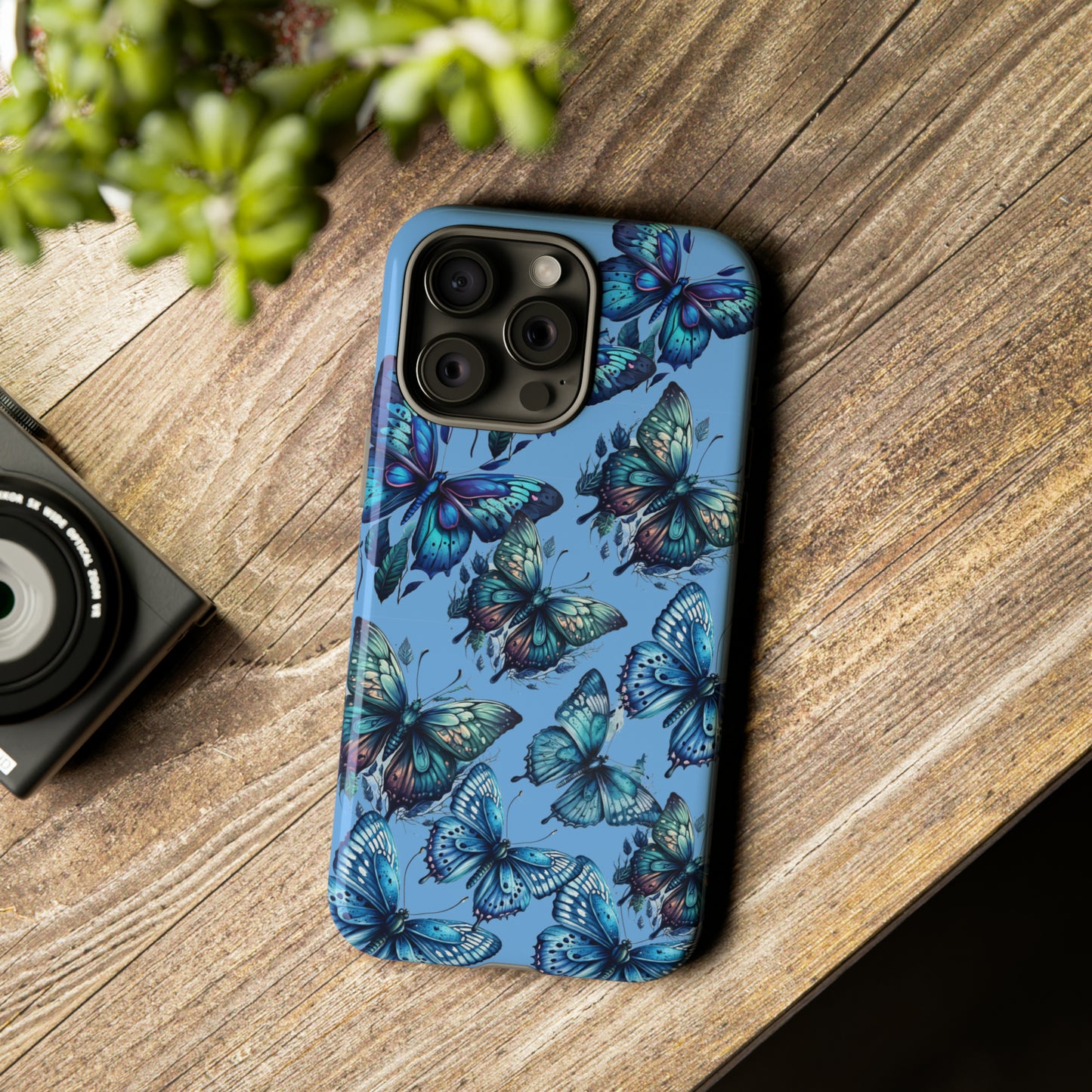 Blue Butterfly iPhone Case, Cute Cell Phone Case, Abstract Phone Case, iPhone Cover