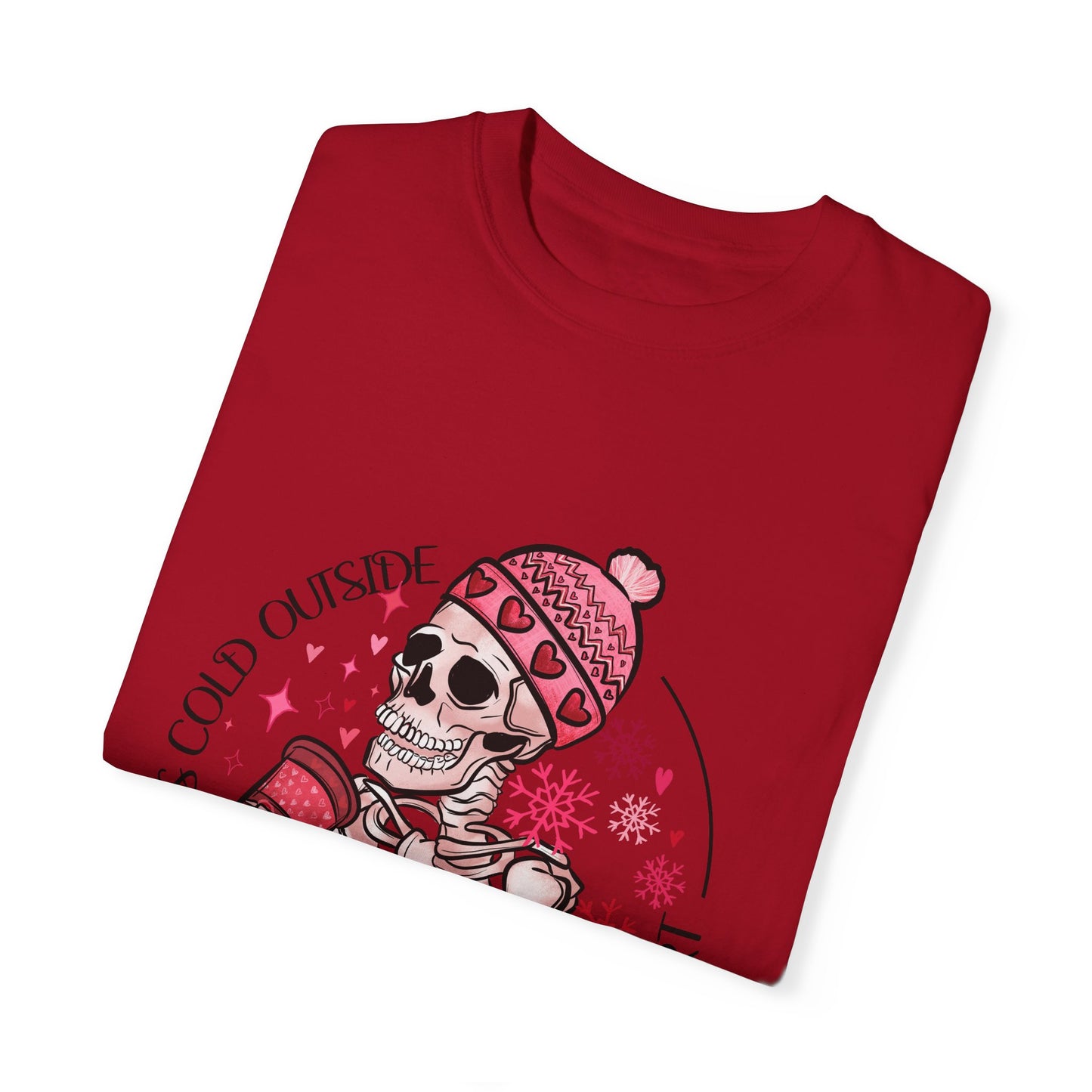 Valentine Skeleton Cold Like My Heart Graphic Tee Shirt Goth Valentine Shirt