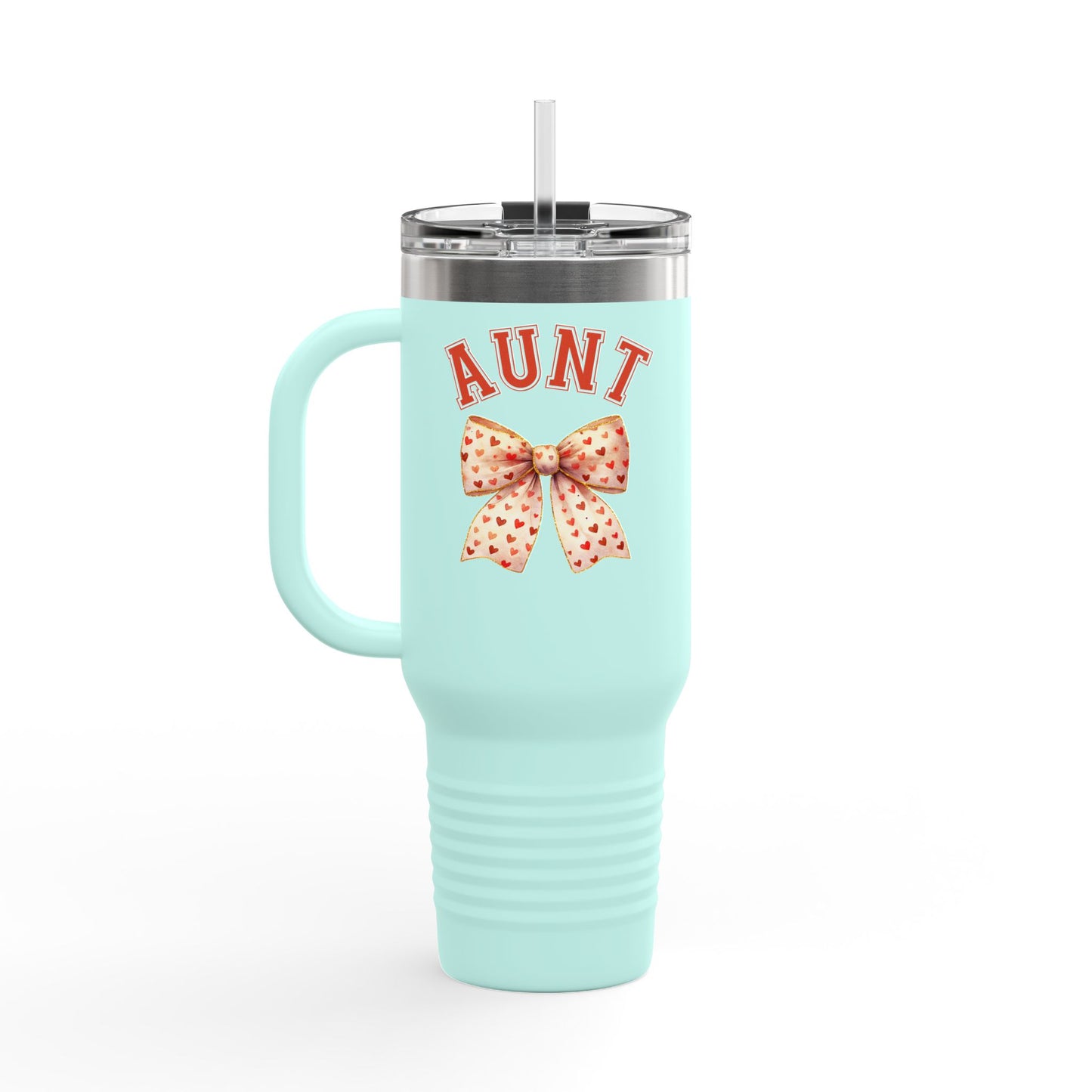 Aunt Coquette Stlye Insulated Travel Mug, Coquette Bow Coffee Tumbler, 40oz Stainless Steel