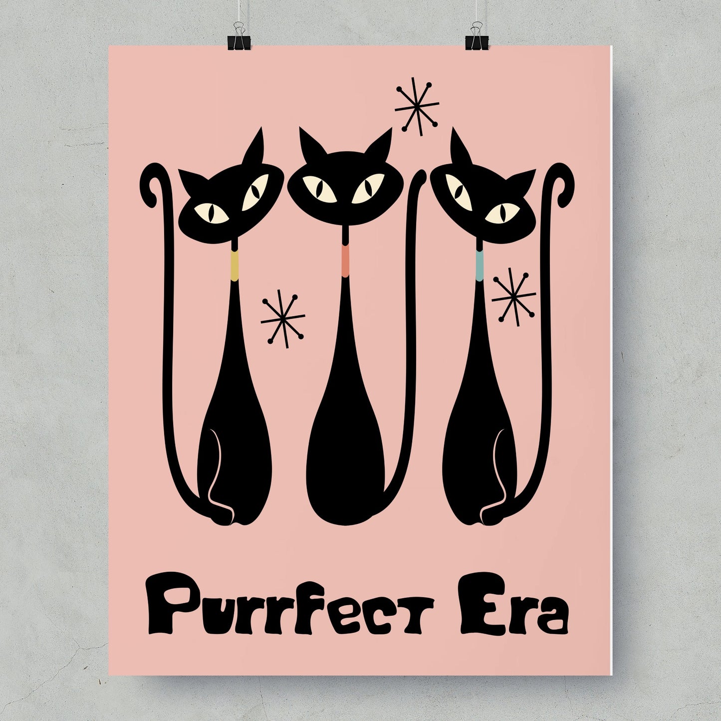 Purrfect Era Trio Cats Illustration Print Product