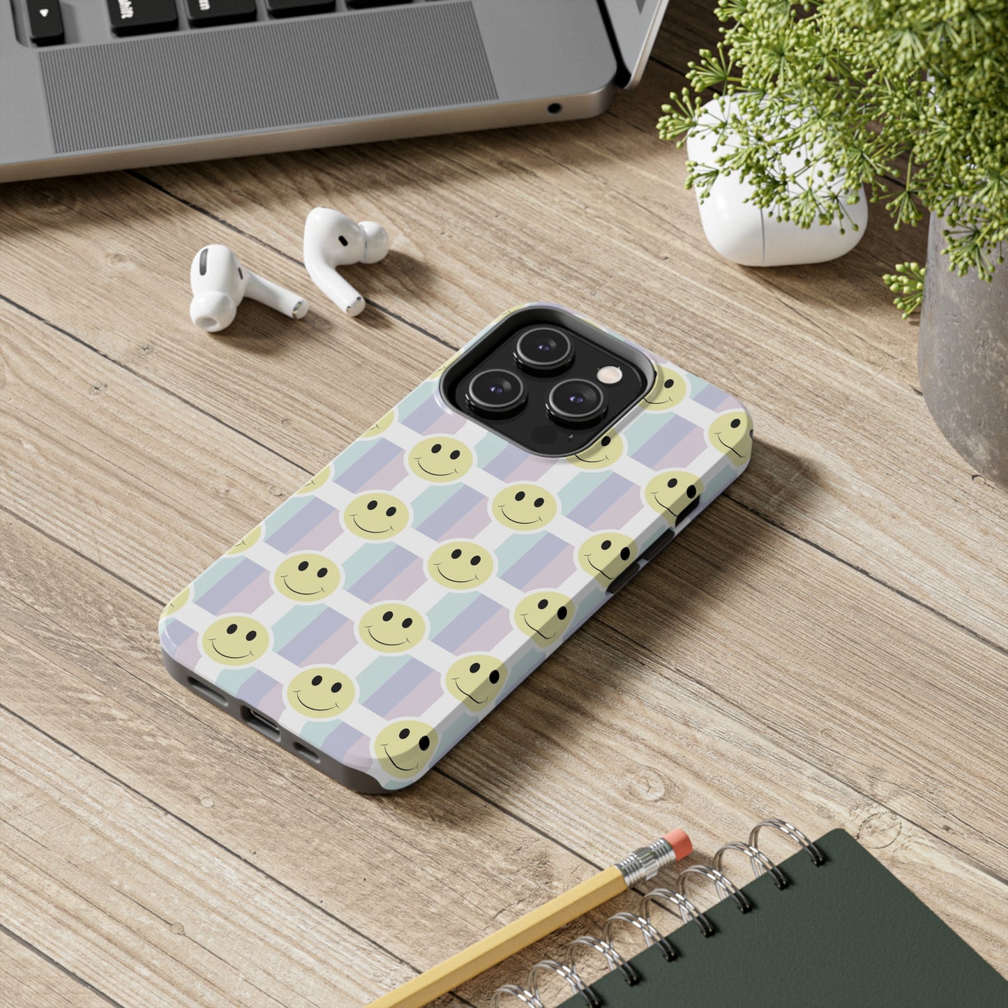 Smiley Face Retro Tough Phone Case, Cute Cool Trendy Biodegradable Phone Case