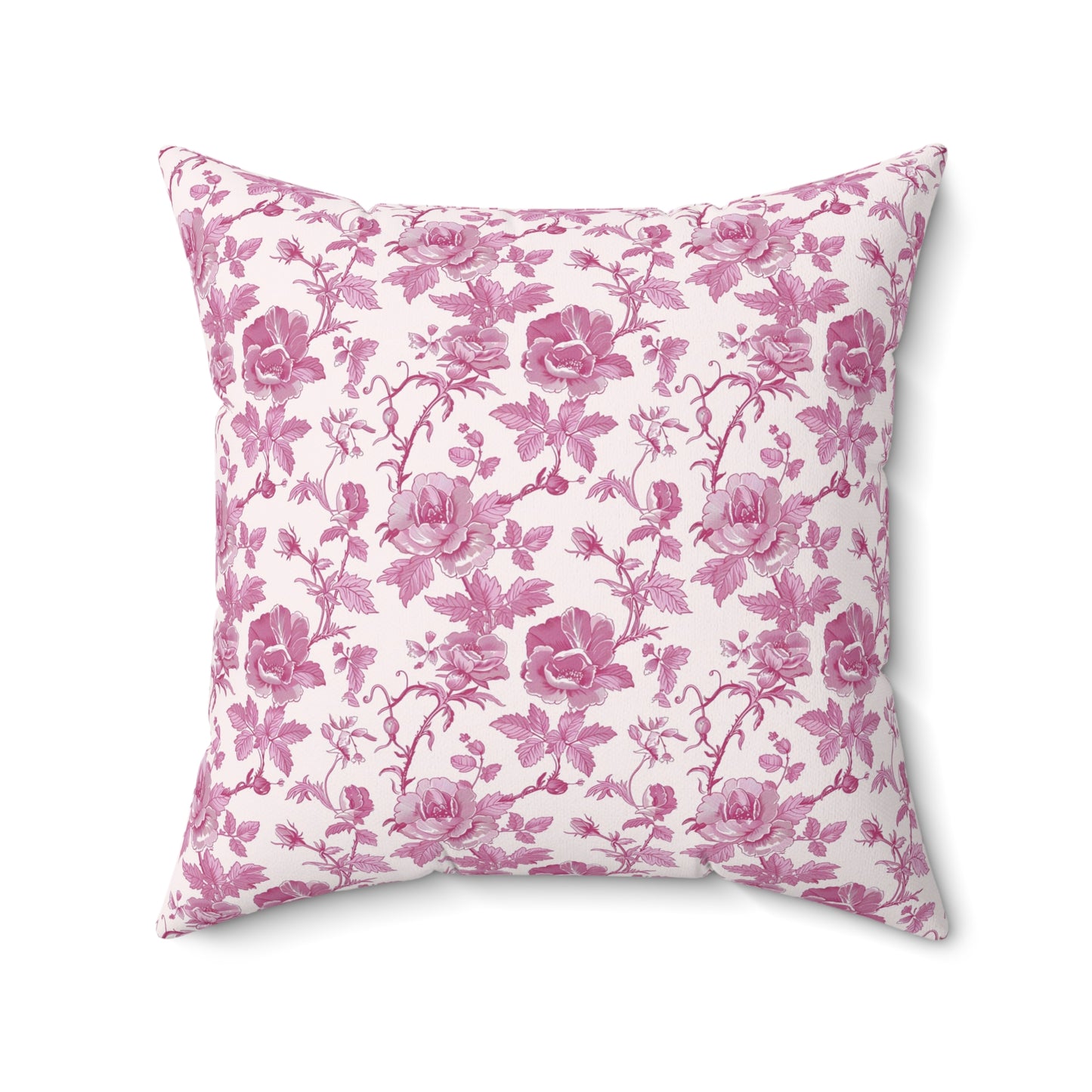 Pink Floral Toile Pillow, Coquette Home Decor Decorative Accent Throw Pillow Cover