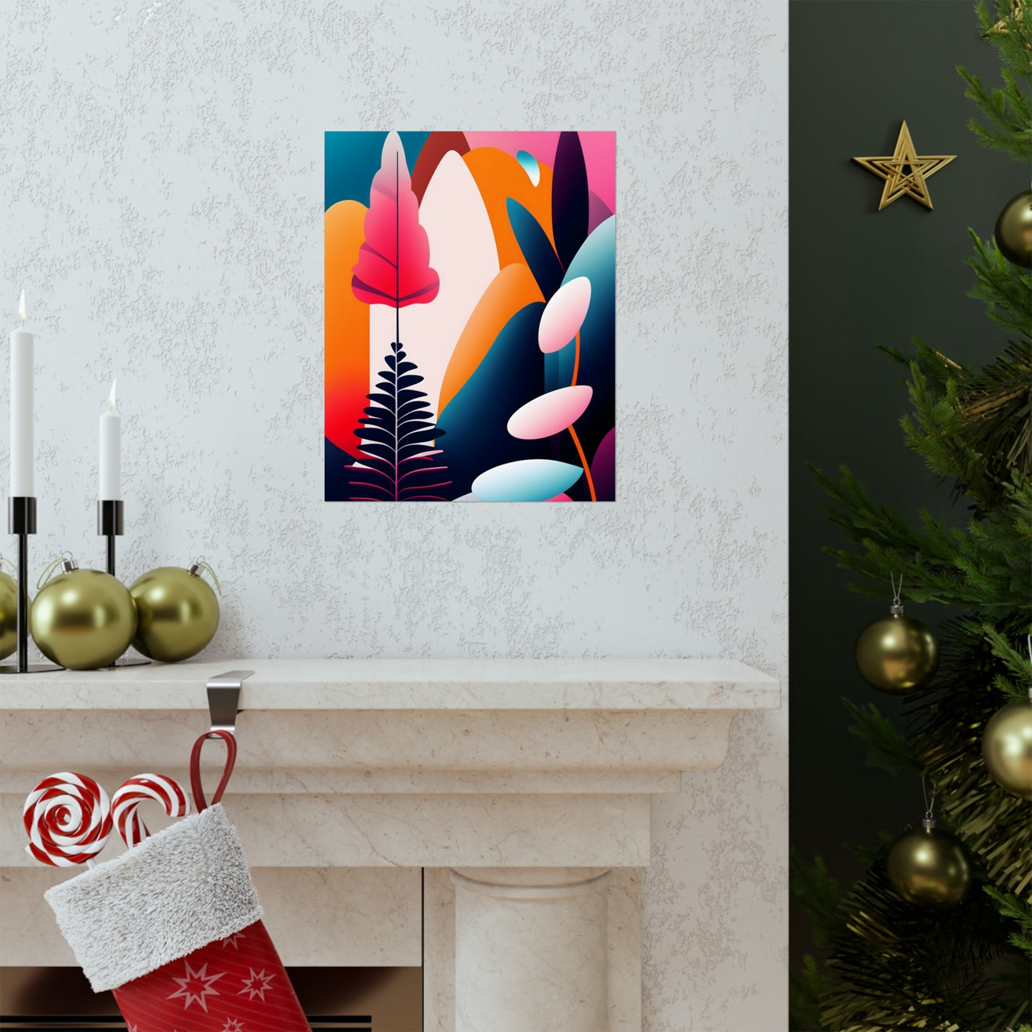 Mid-Century Modern Wall Art Print, Wall Room Decor Premium Matte Vertical Poster