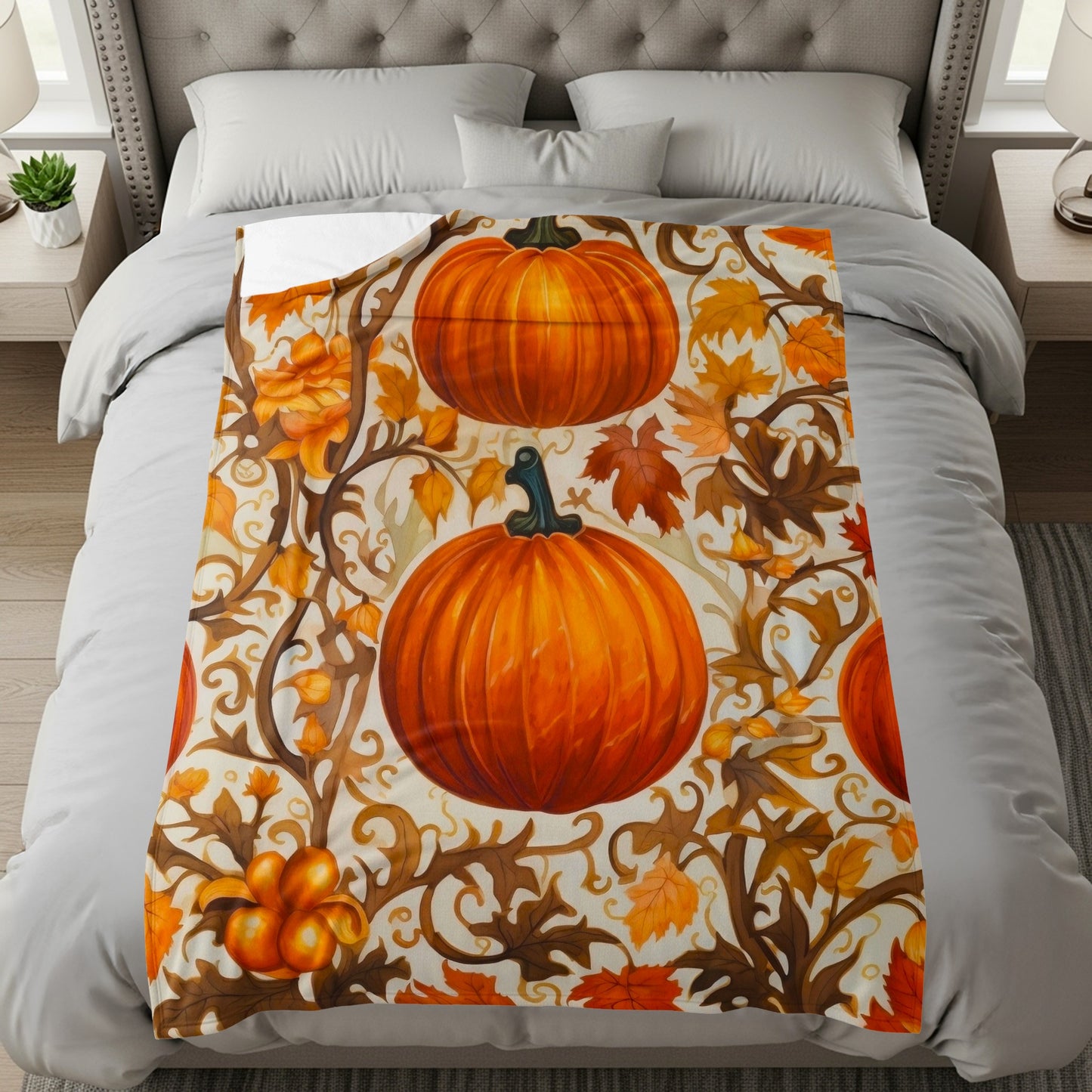 Autumn Pumpkins with Foliage Blanket product type