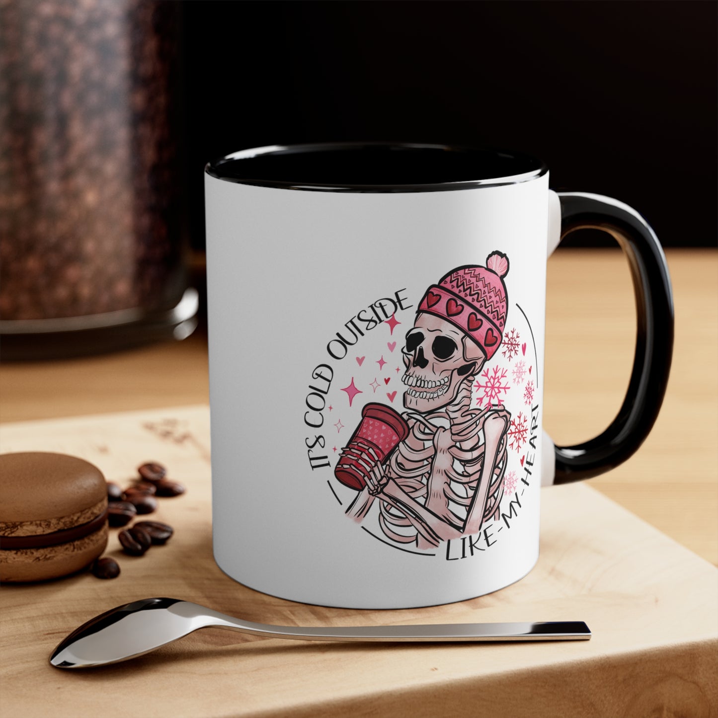 Skeleton Valentine Gothic Accent Coffee Mug, Sarcastic Funny Dark 11oz