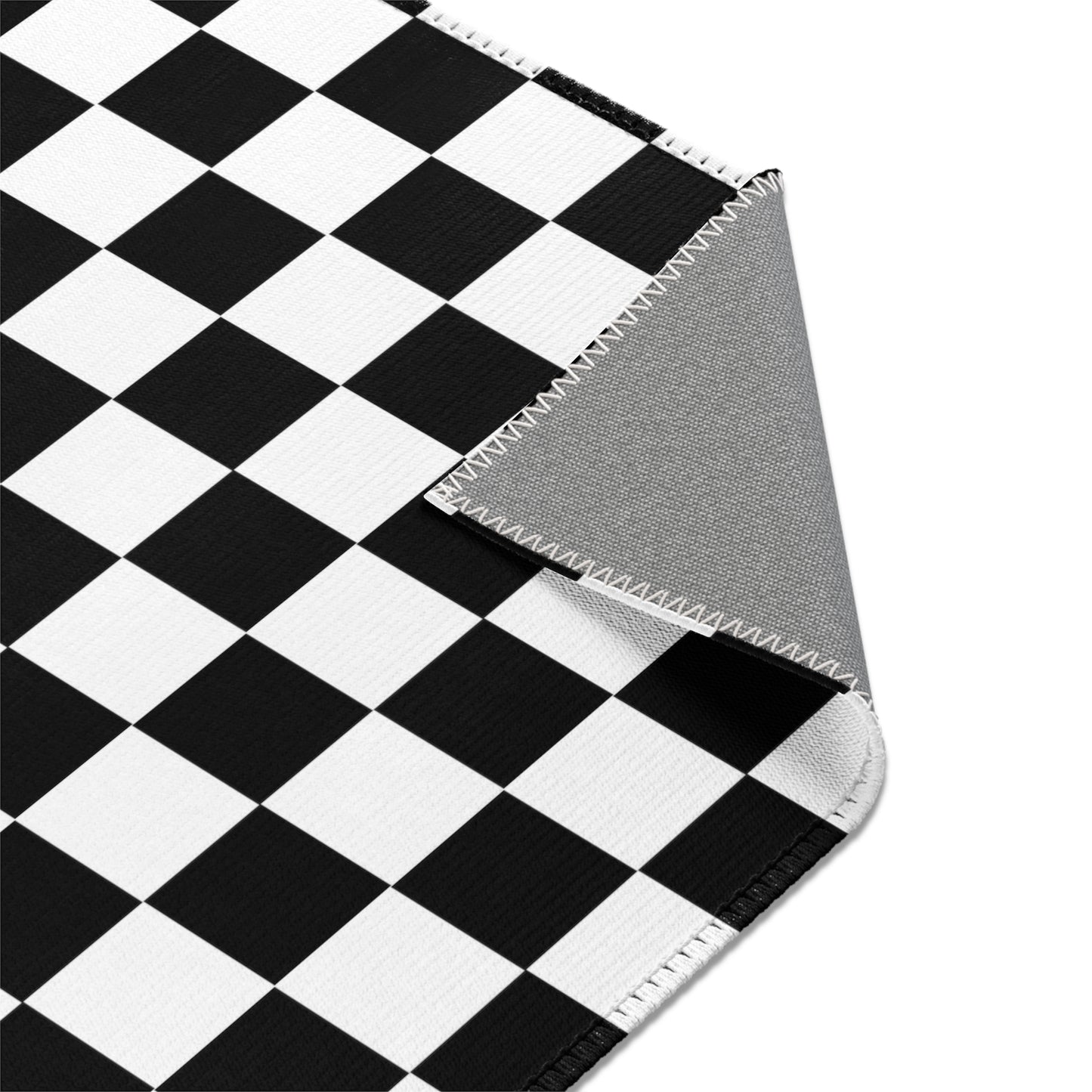 Black and White Checkered Area Rug, Cute Cool Living Room Rug, Minimalist Rug