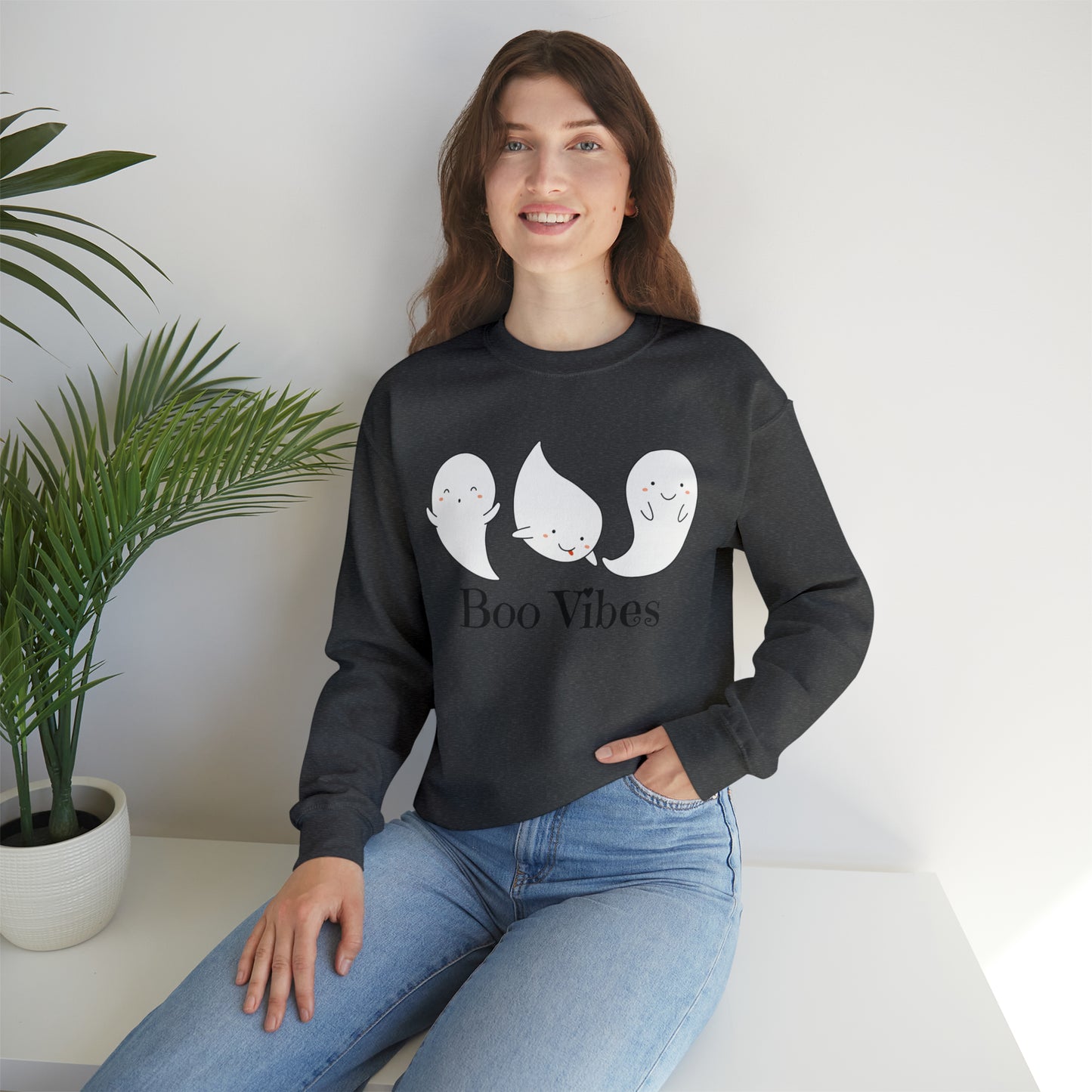 Boo Ghost Sweatshirt, Halloween Sweatshirt Women Men Crewneck Sweatshirt