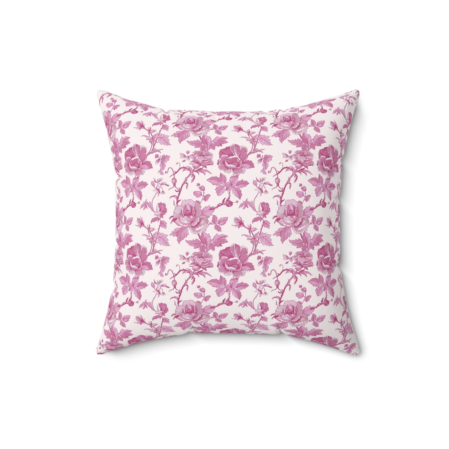 Pink Floral Toile Pillow, Coquette Home Decor Decorative Accent Throw Pillow Cover