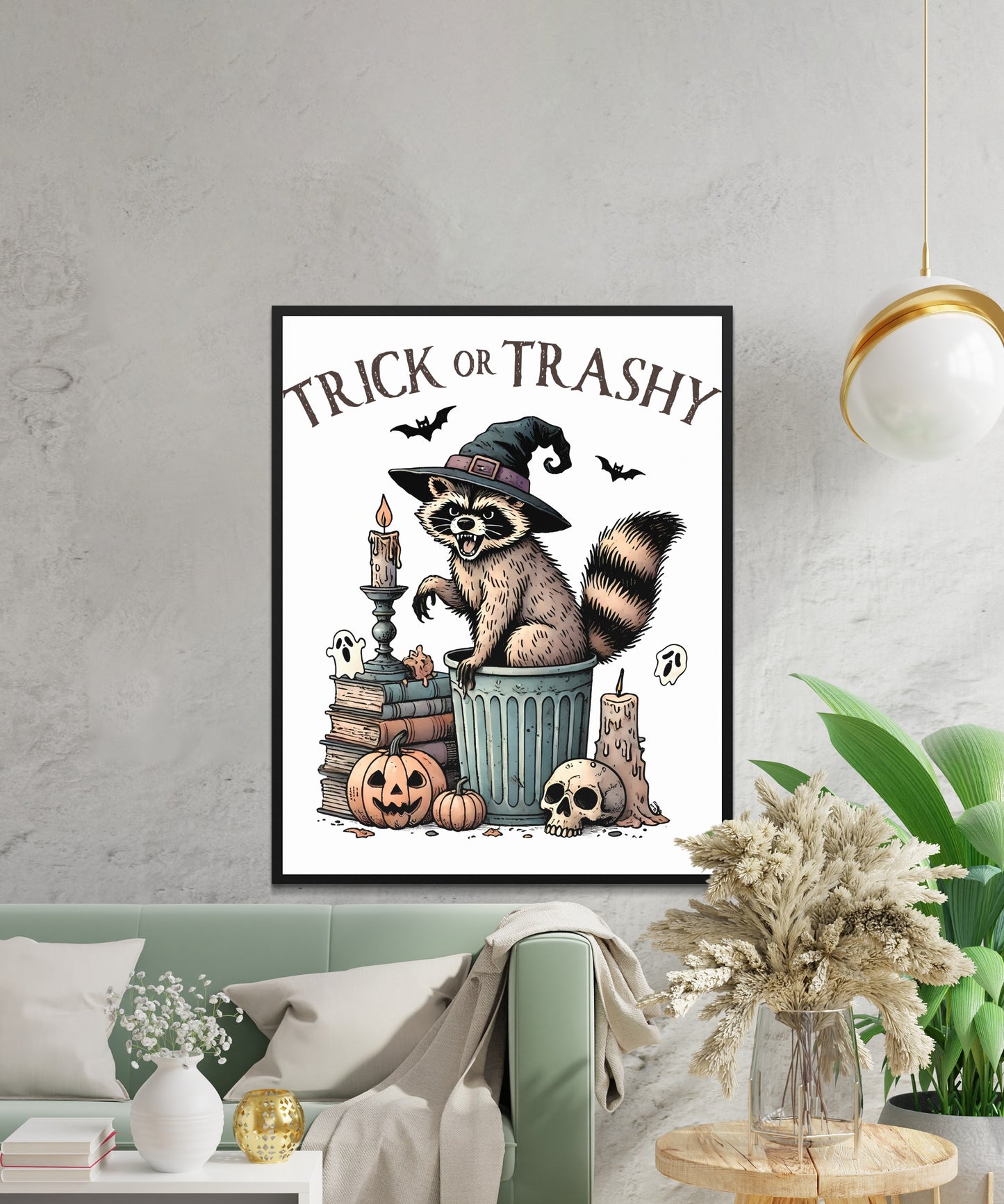 Trick Or Trashy Raccoon Halloween Poster product