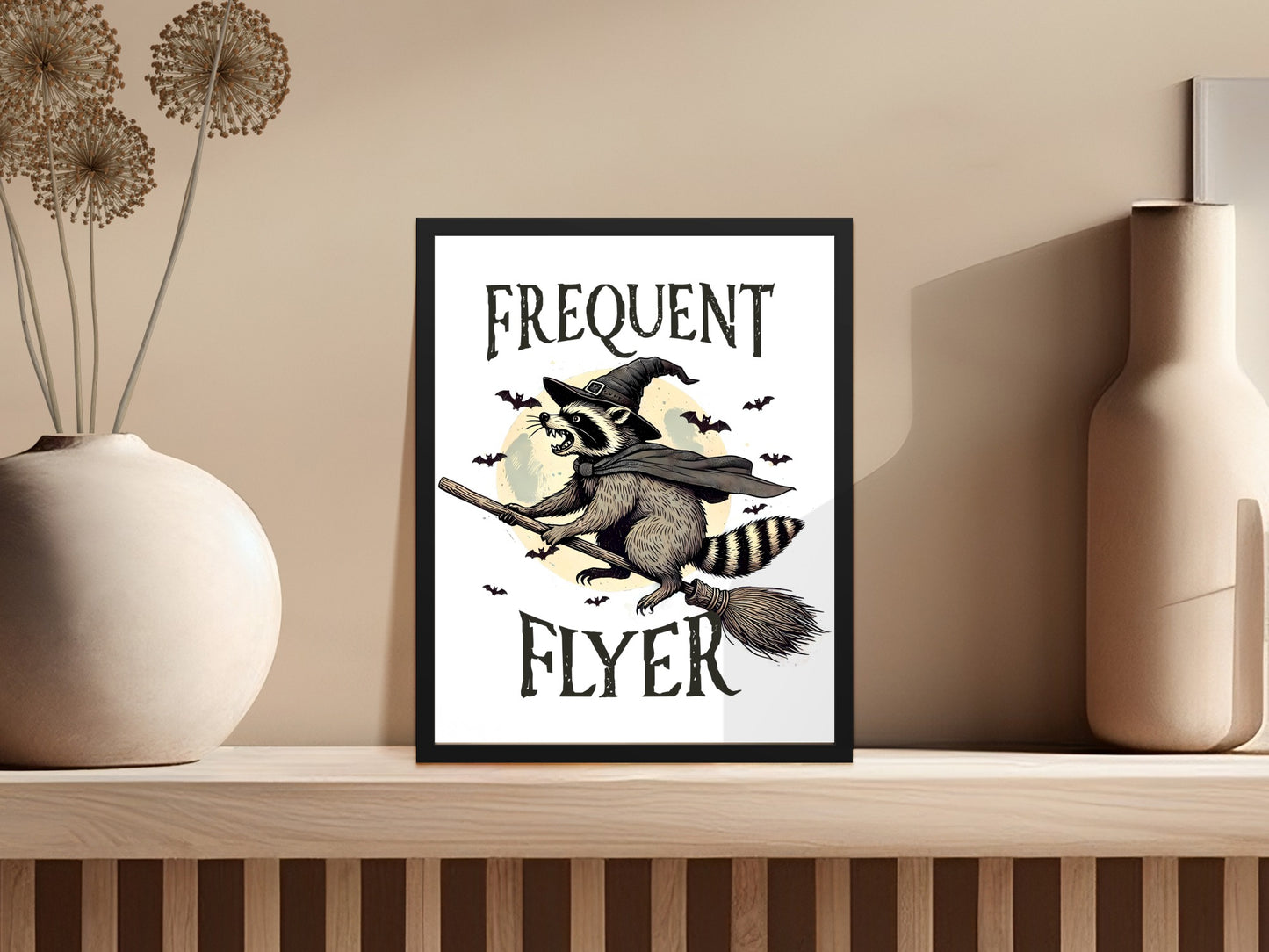 Frequent Flyer Raccoon Witch Art Print product type