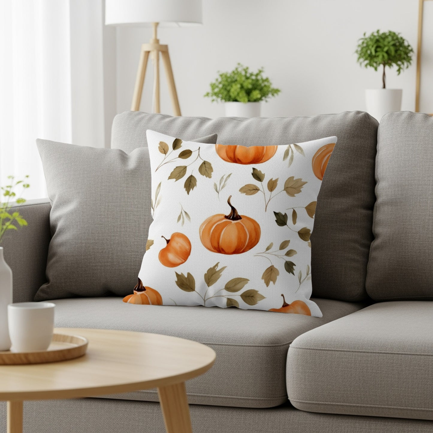 Adorable Autumn Pumpkin Pattern on Pillow product type