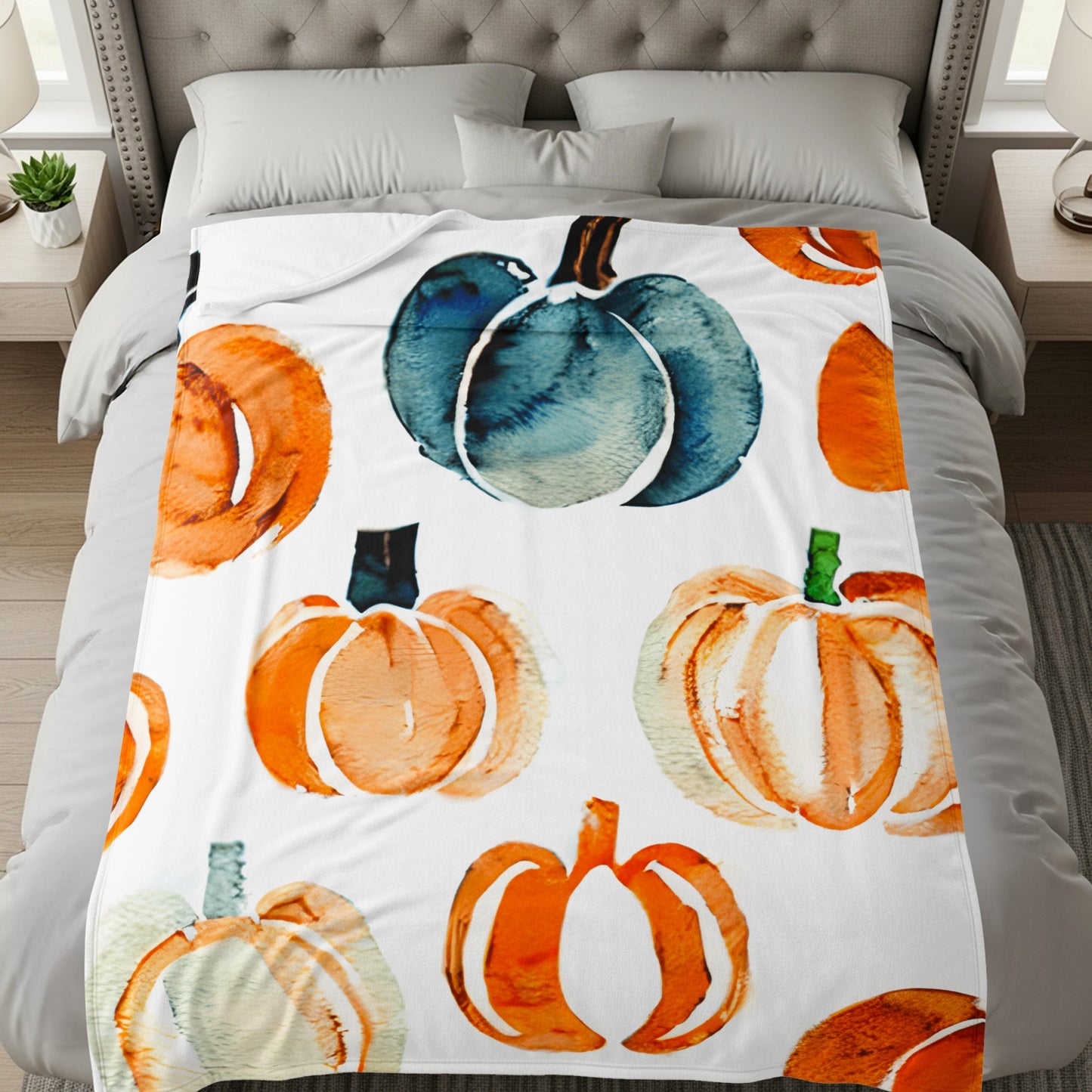 Watercolor Pumpkin Design Cozy Comfortable Bedding product