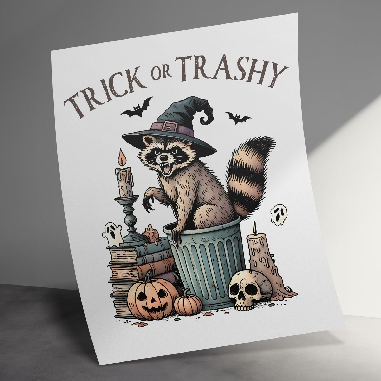 Trick or Trashy Halloween Raccoon Poster product