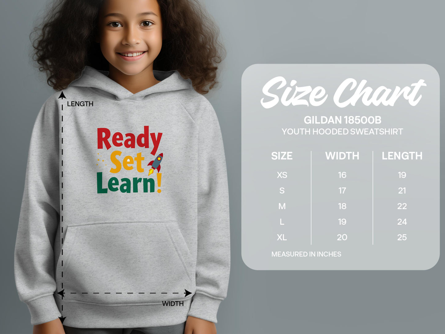 Ready Set Learn Graphic Youth Hooded Sweatshirt product