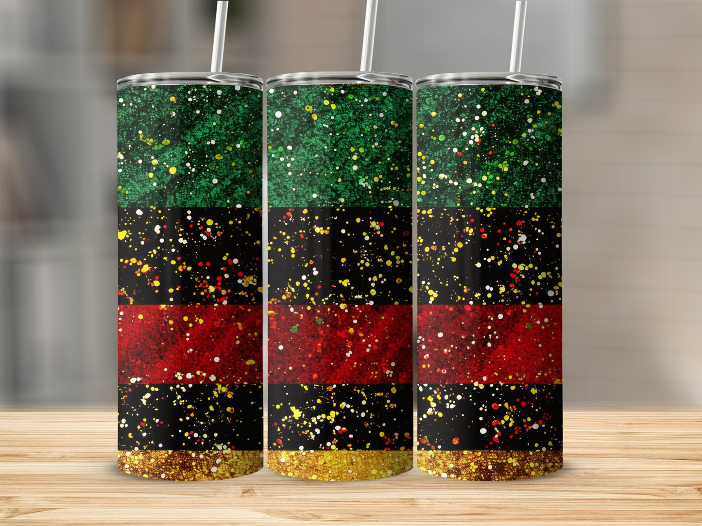 Festive Glitter and Stripe Tumbler Colorful Drinkware product type