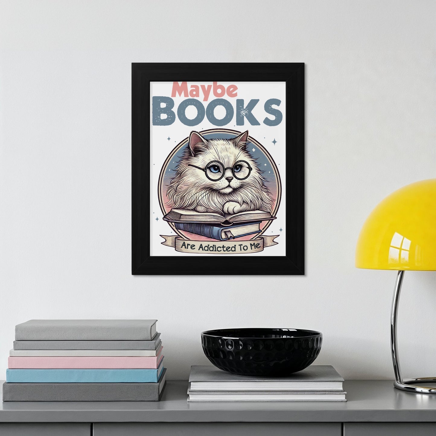 Cute Cat with Glasses Poster Art Print product