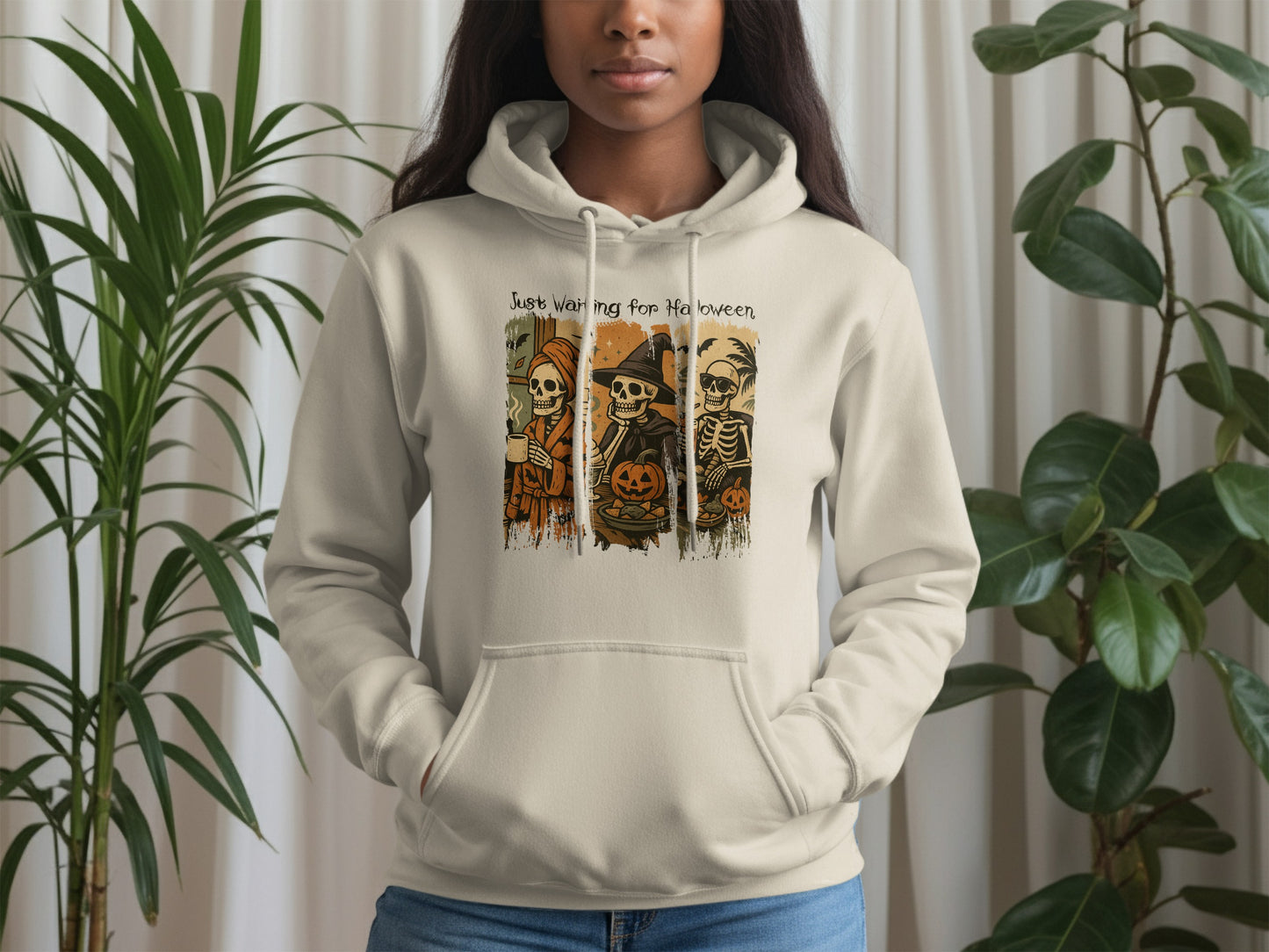 Just Waiting For Halloween Skeletons Hoodie product