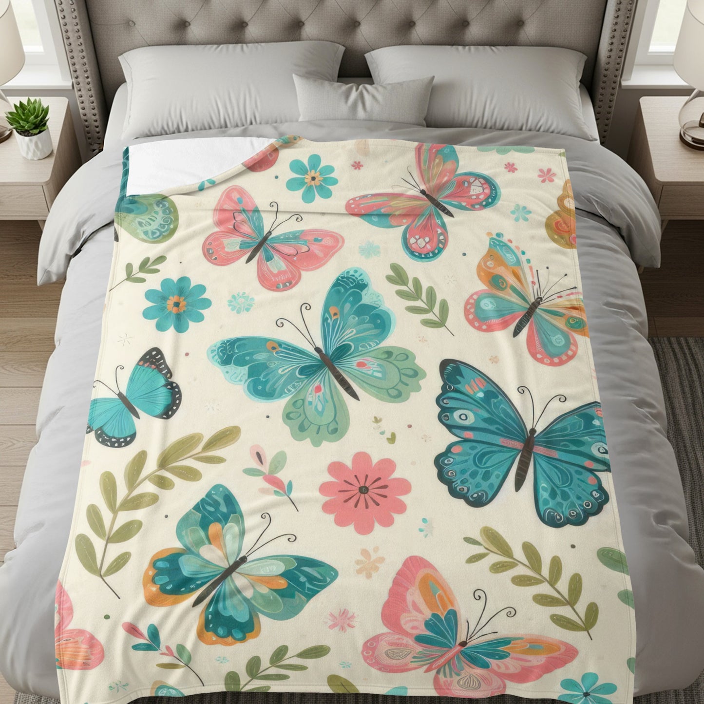 Colorful Butterfly and Floral Design Bedding product