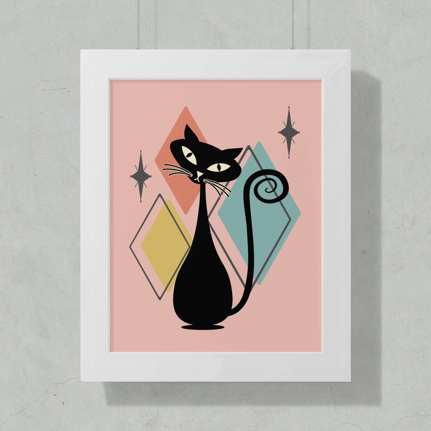 Retro Style Cat Illustration Wall Art product