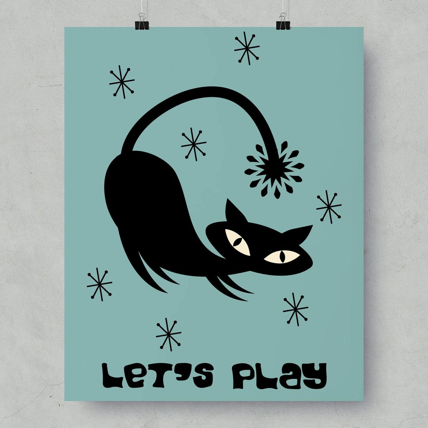 Let's Play Cat with Fireworks Poster product