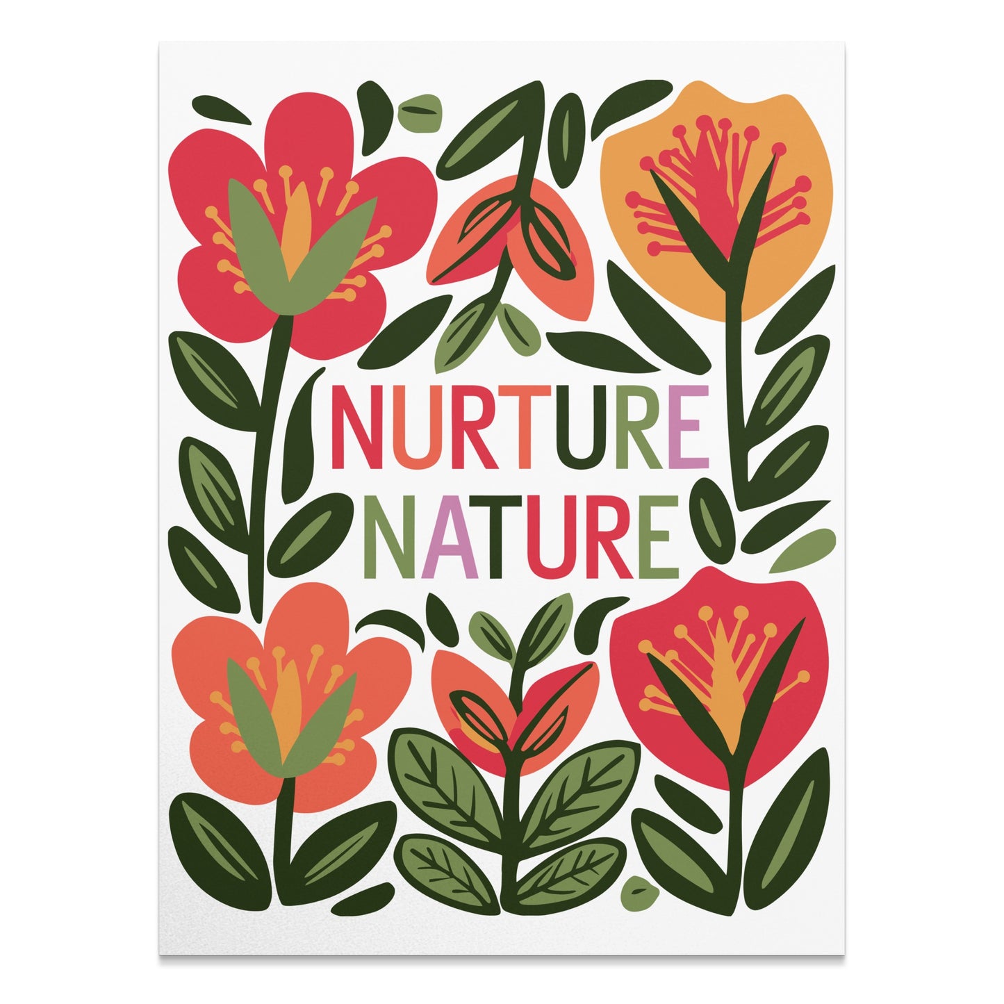 Nurture Nature Floral Art Print Colorful Wall Decor product