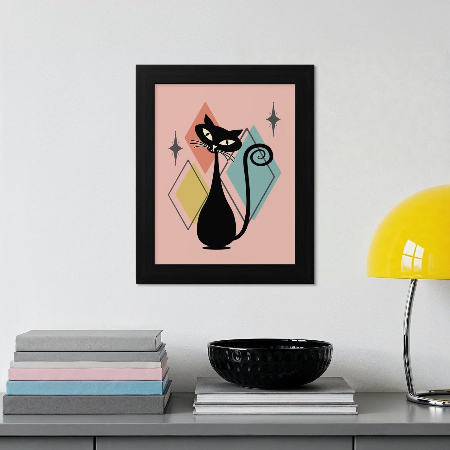 Retro Cat Art Print with Modern Vibe Wall Art product