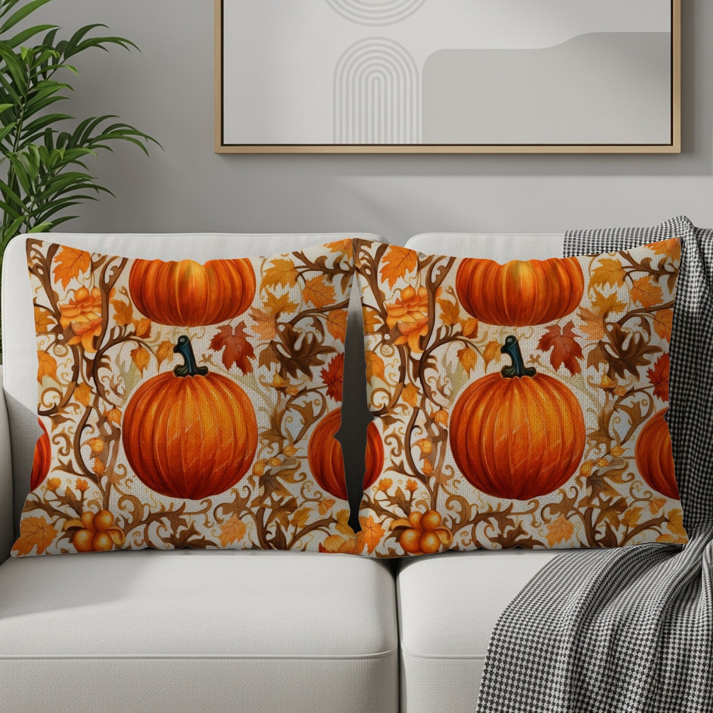 Autumn Pumpkin Themed Decorative Pillow product