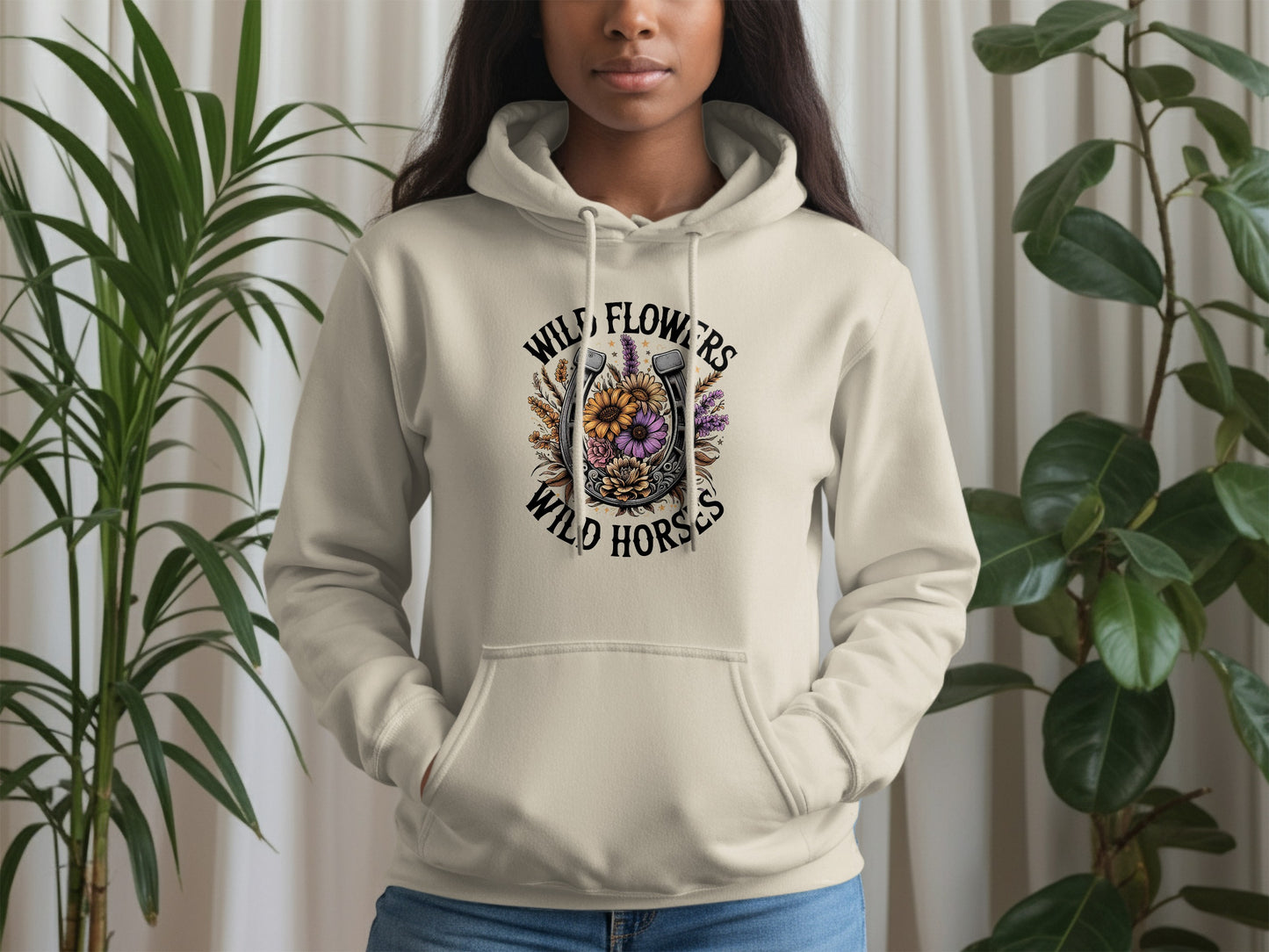 Wild Flowers Wild Horses Printed Hoodie product