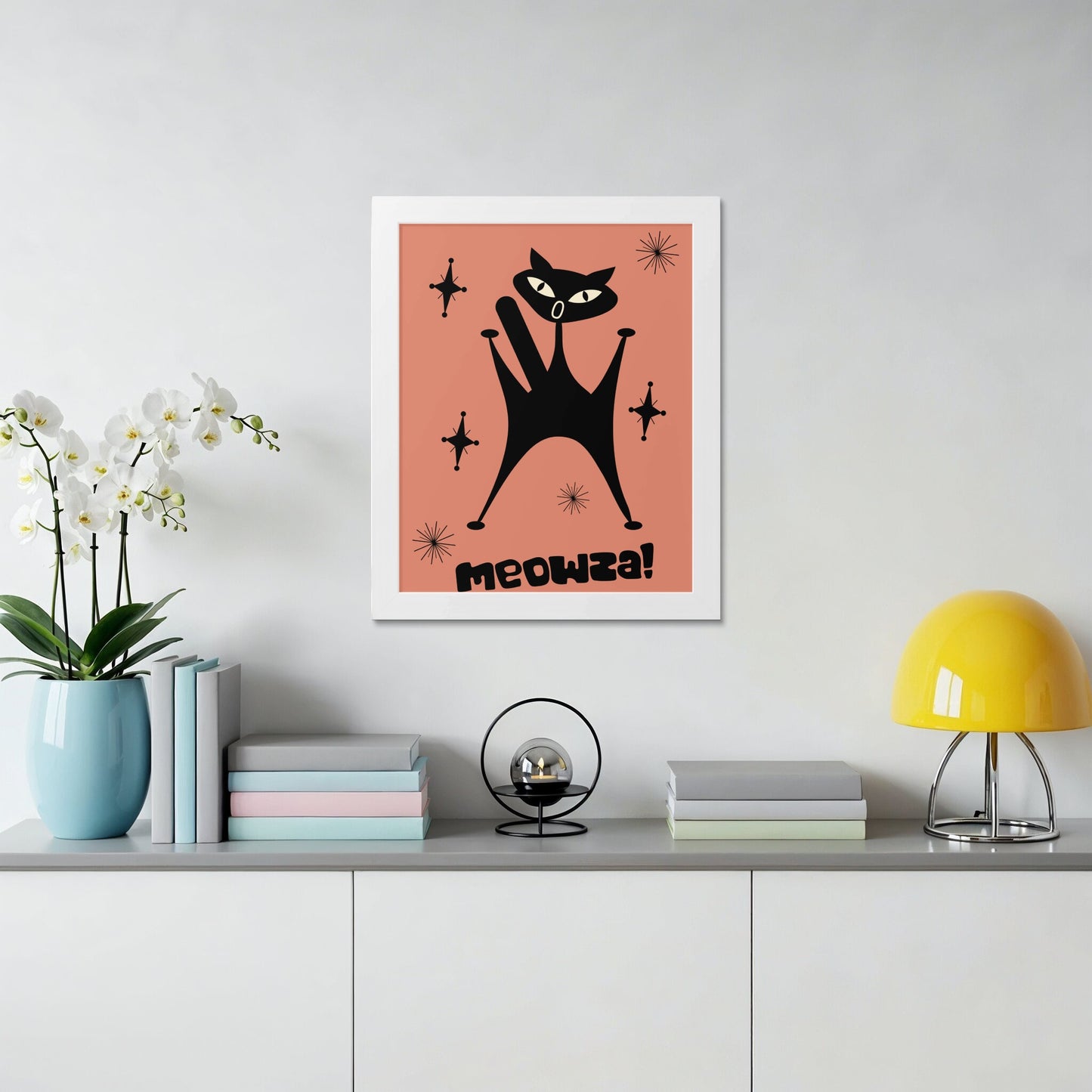 Meowza Cat Art Print Modern Design Fun Wall Décor product type